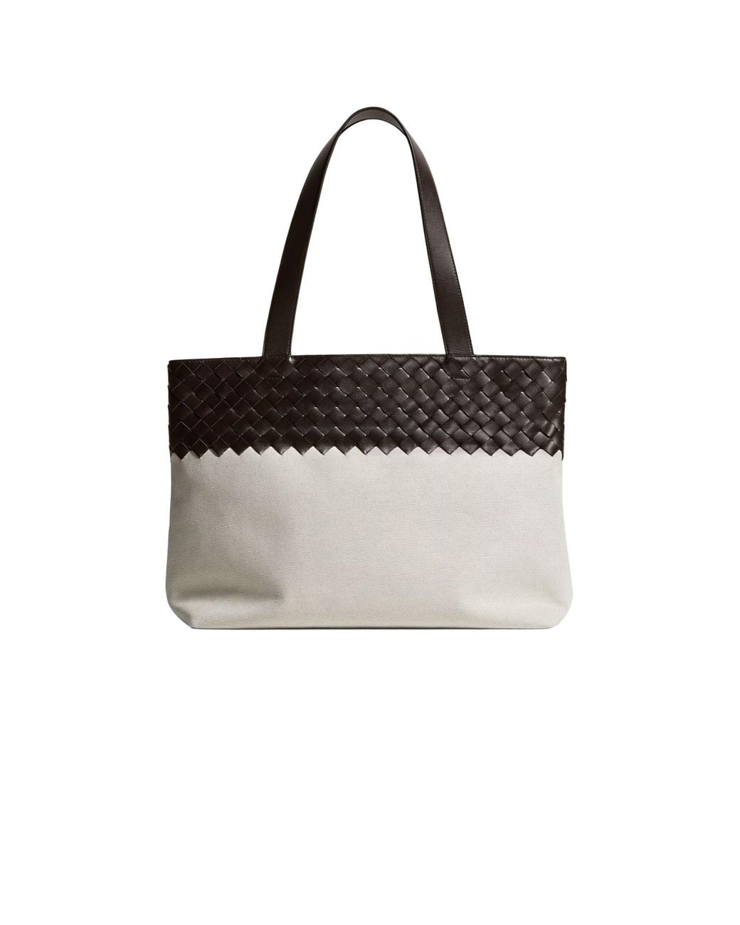 Bottega Veneta White Small Intrecciato Zipped Tote for men