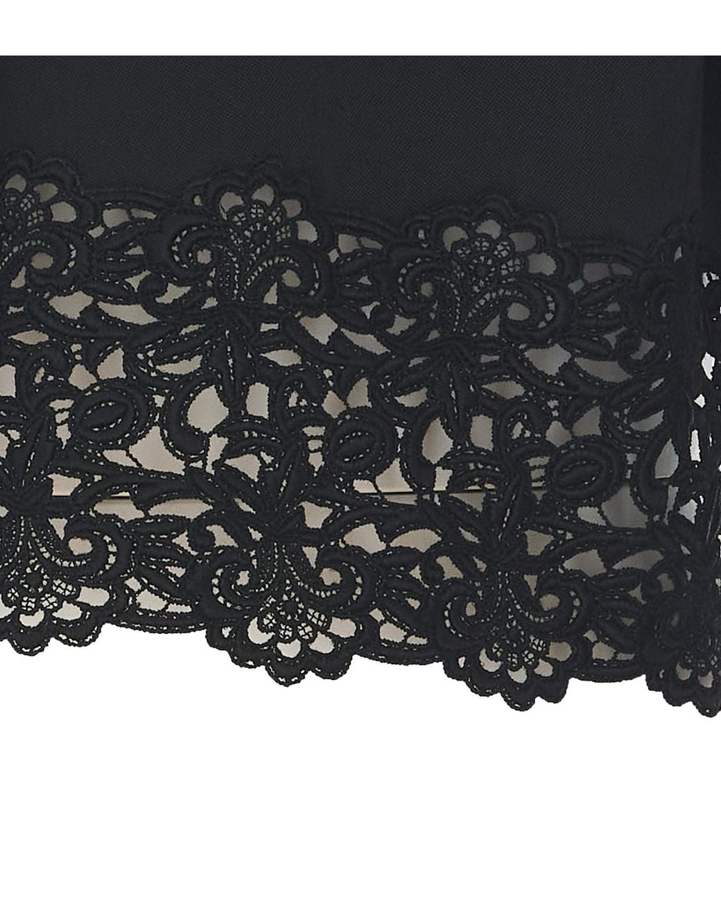 Chloé Blue Chloé Cropped Lace-Hem Cropped Cardigan