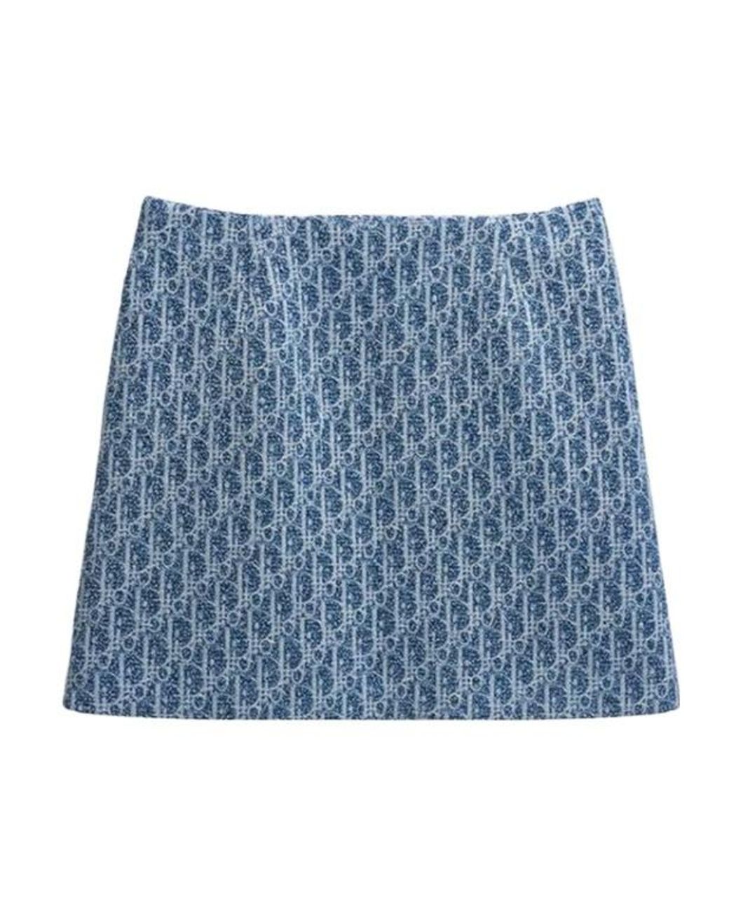 Dior Blue Iviera Flared Miniskirt