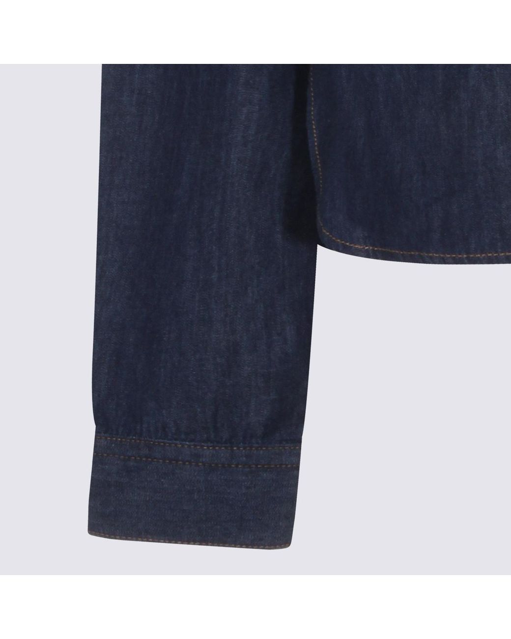 Khaite Blue Shirt With Patch Pockets And Curved Hem