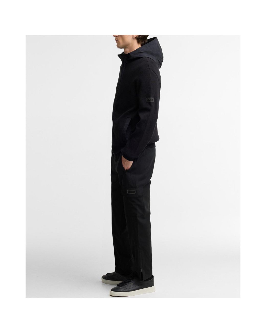 Barbour Black Long Sleeve Hooded Zip Knit Jacket for men
