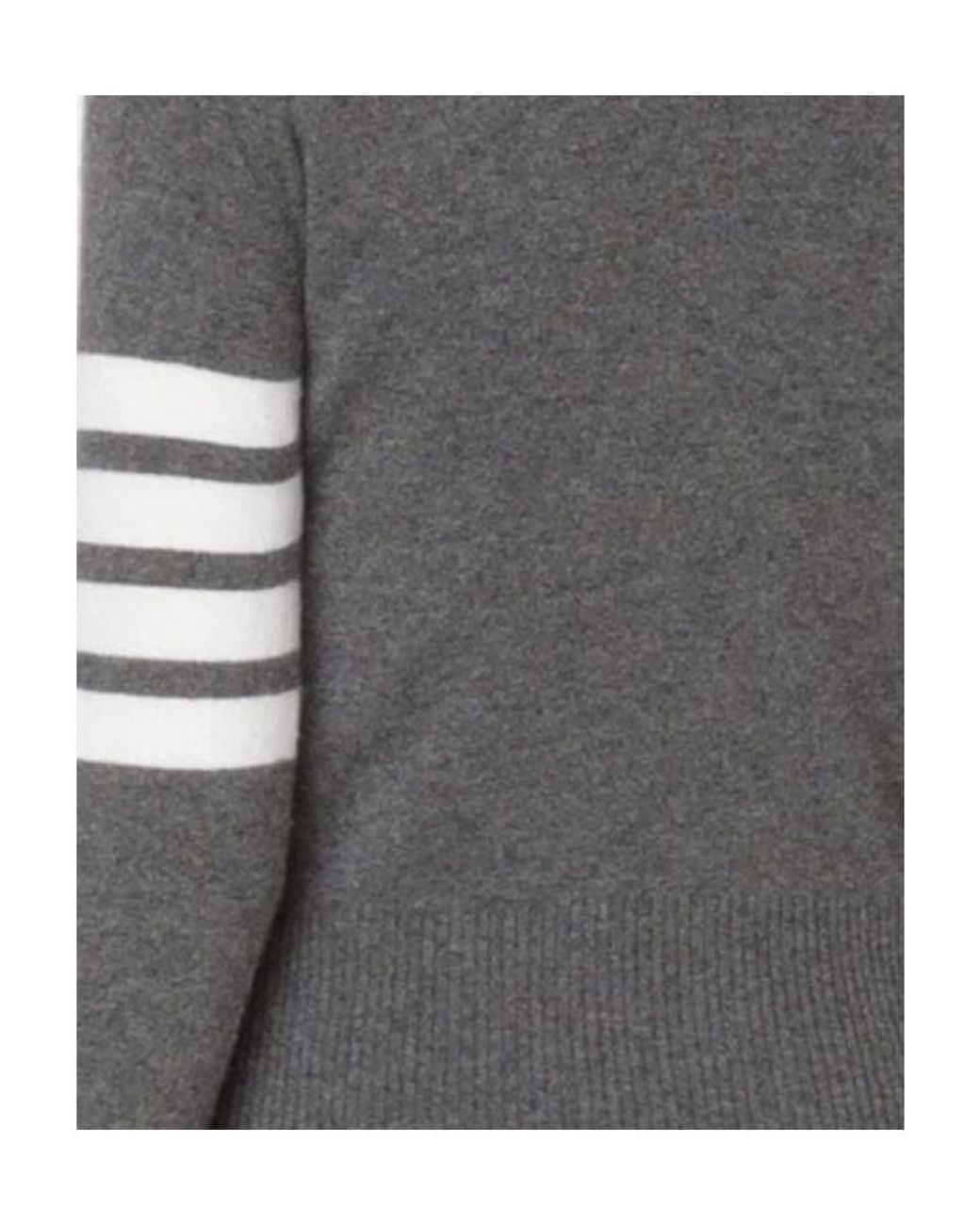 Thom Browne Gray 4-Bar Stripe Sweater