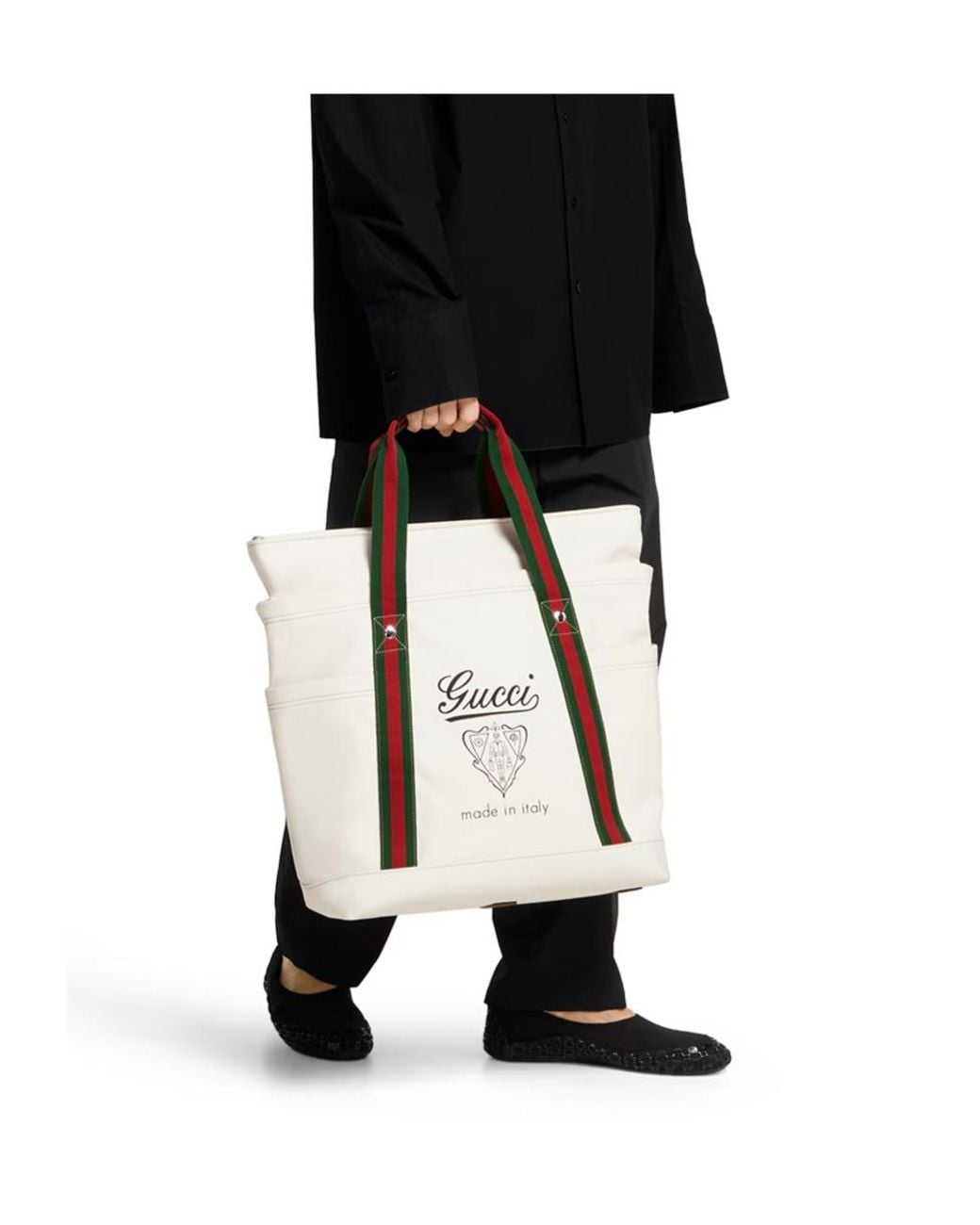 Gucci White Medium Web Canvas Bag for men