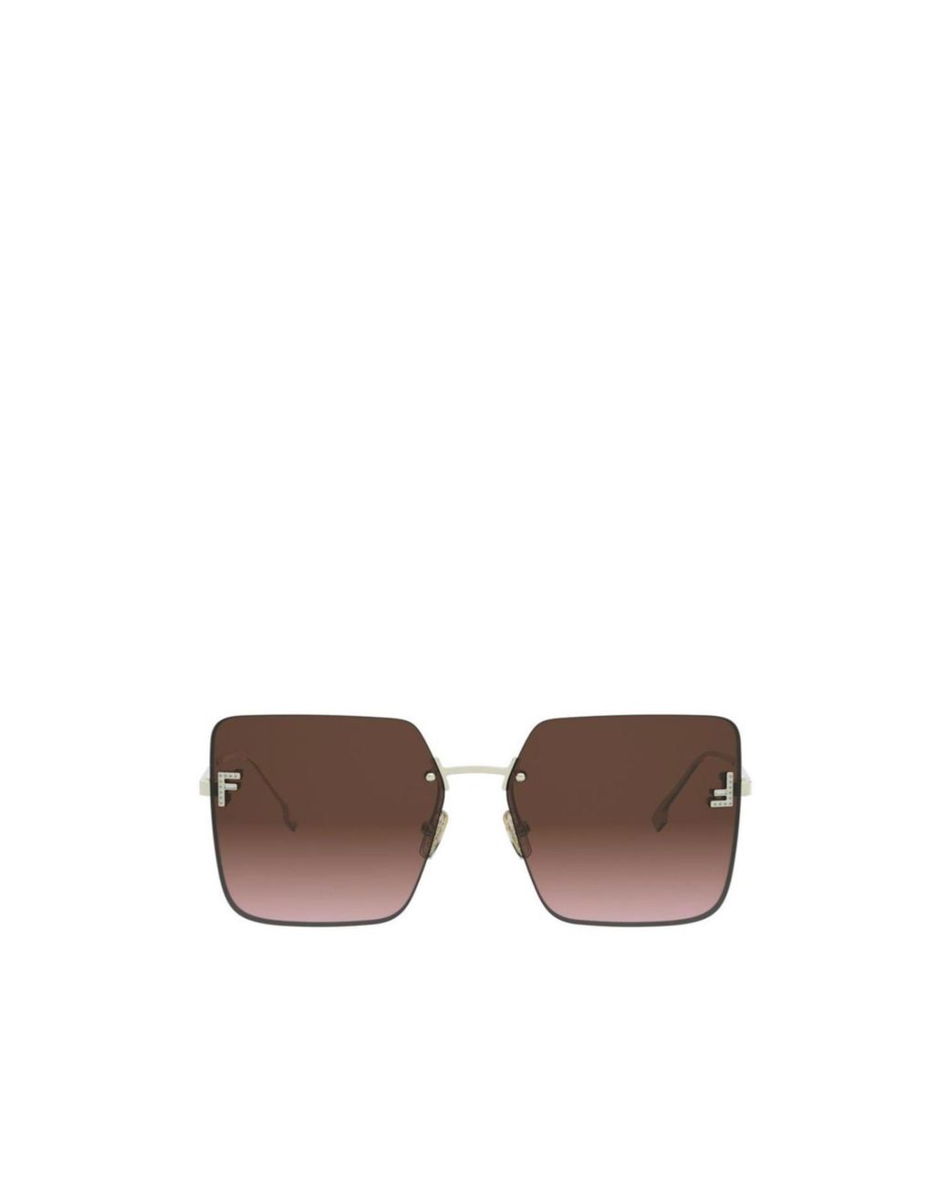 Fendi White Eyewear Square Frameless Sunglasses
