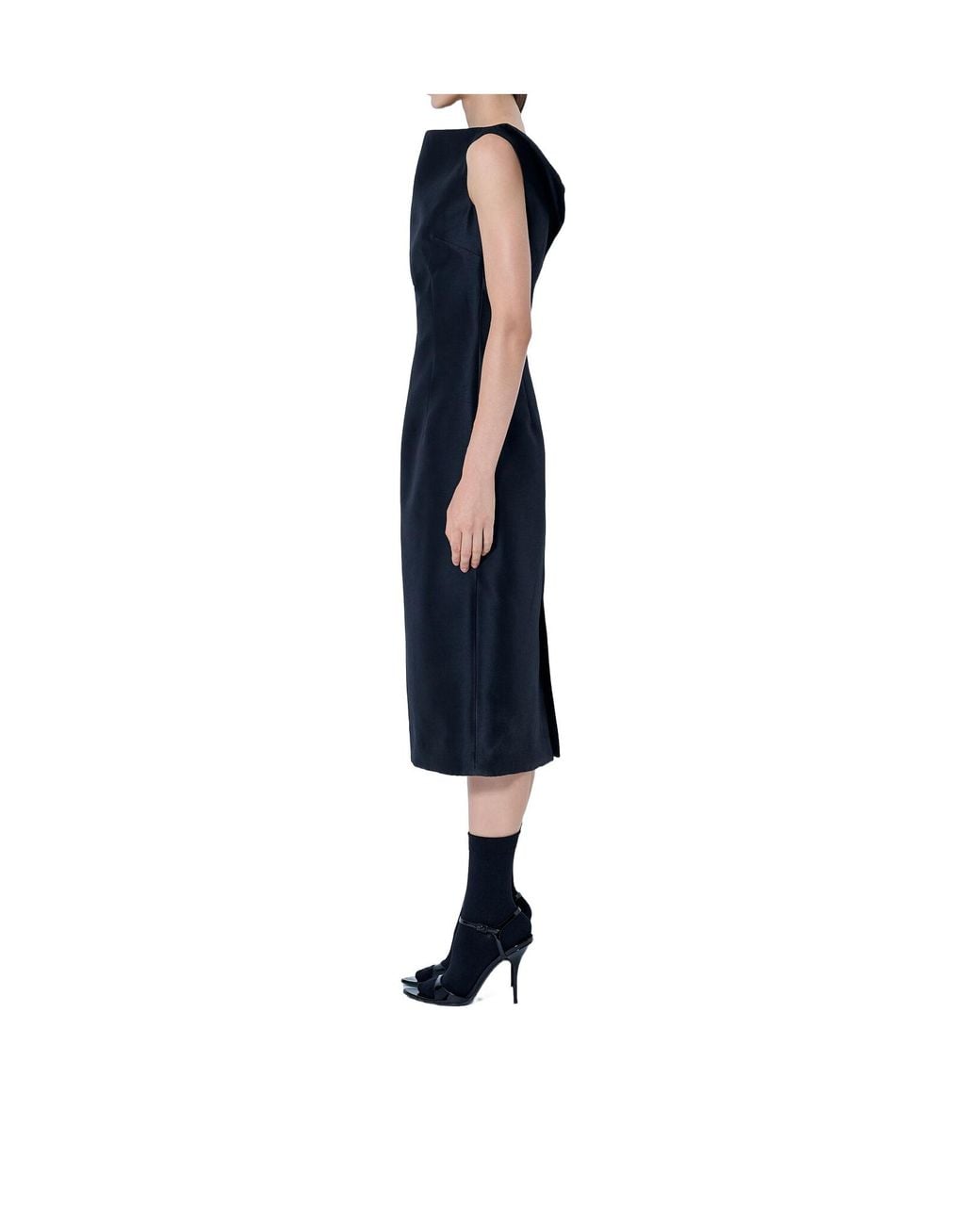 Balenciaga Black Off-Shoulder Midi Dress