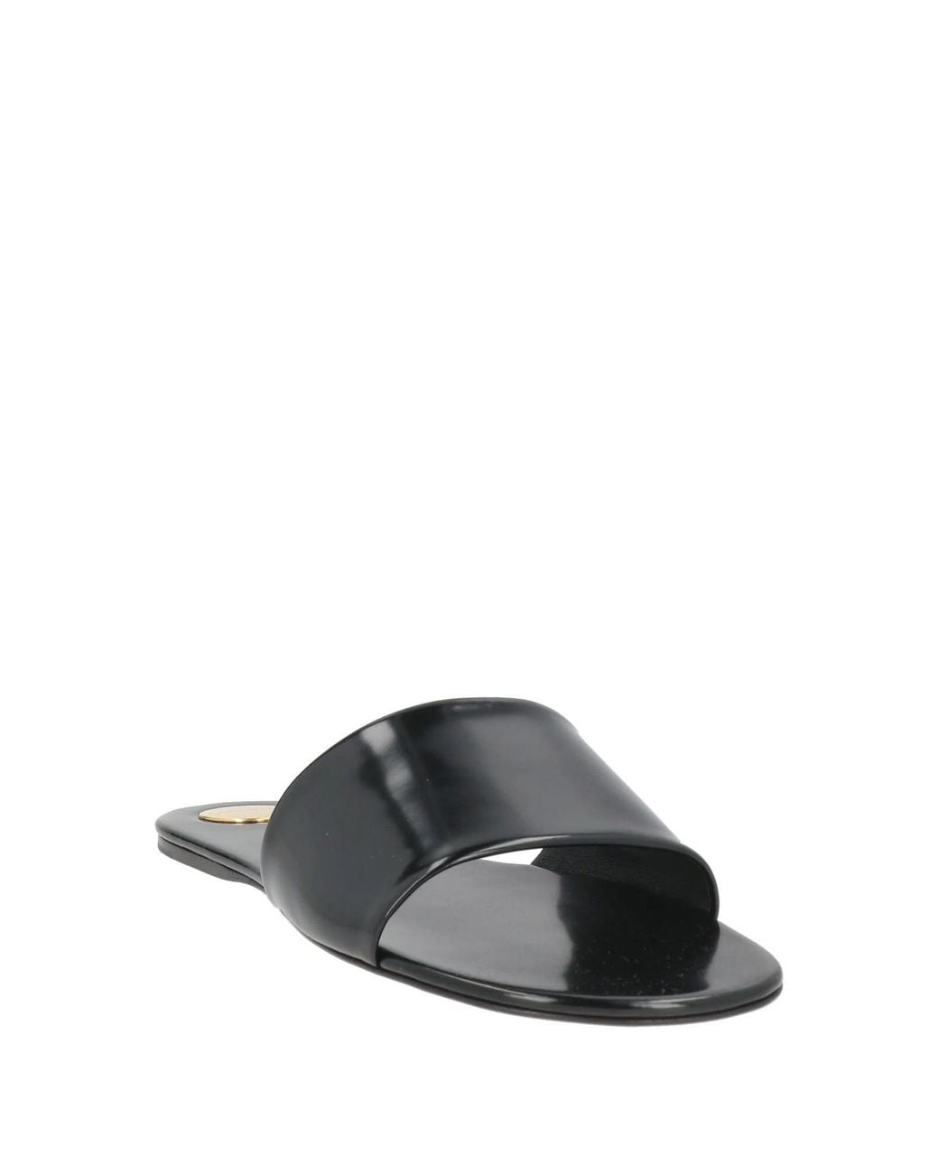 Saint Laurent White Minimalist Patent Leather Slippers