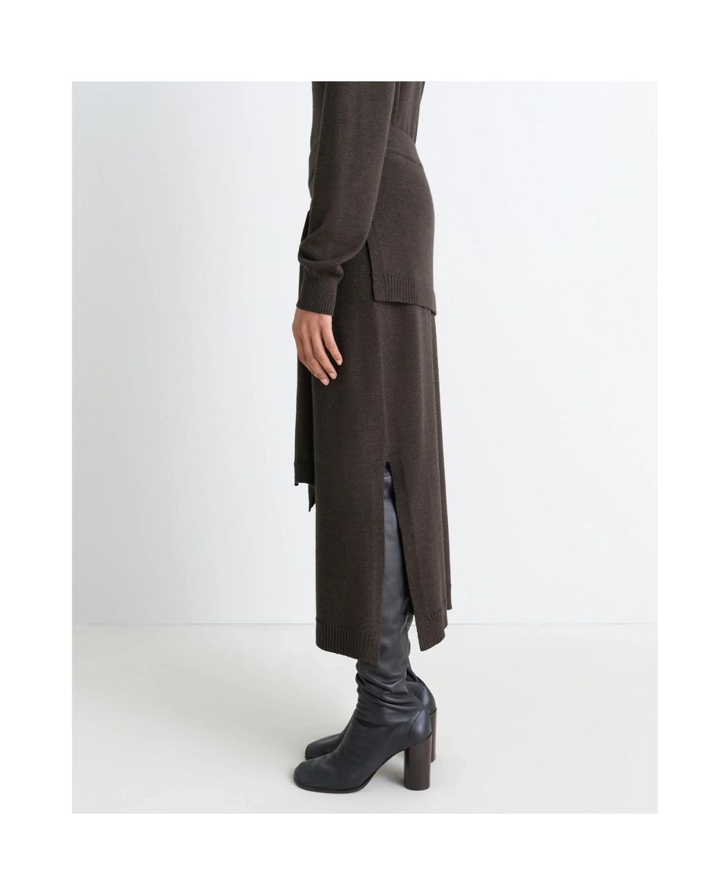 Lemaire Black Tie-Around Side Slit Midi Skirt