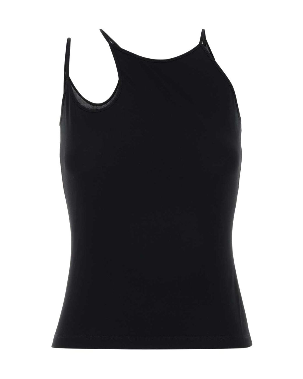 McQueen Black Cut-Out Mesh Tank Top