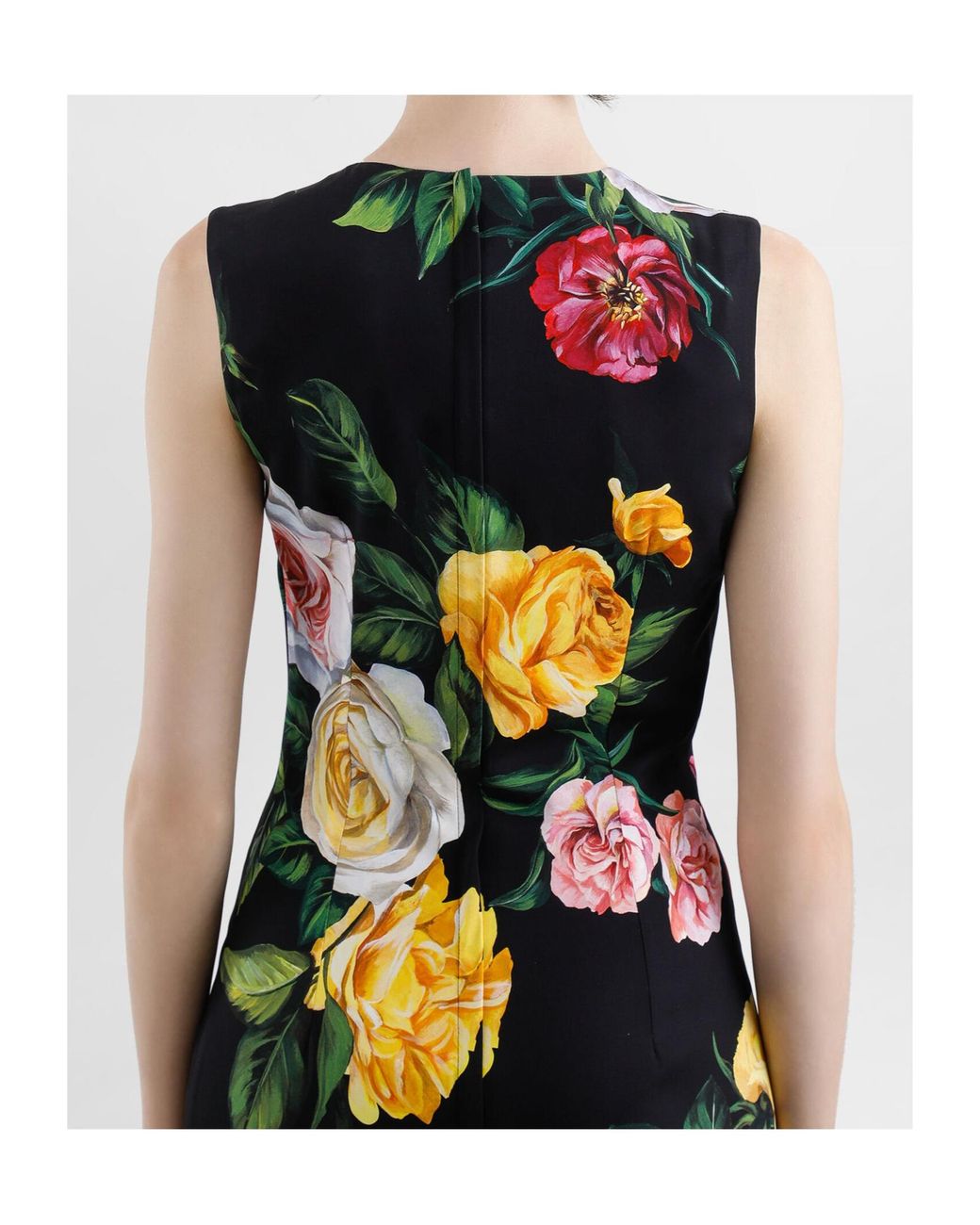 Dolce & Gabbana Black Printed Silk Dress