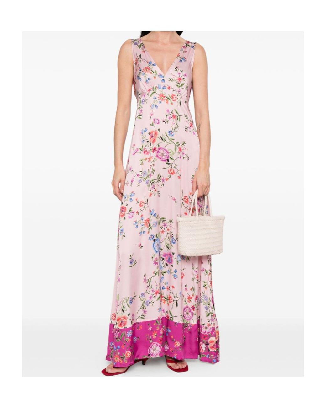 Liu Jo Pink Long Flowery Dress