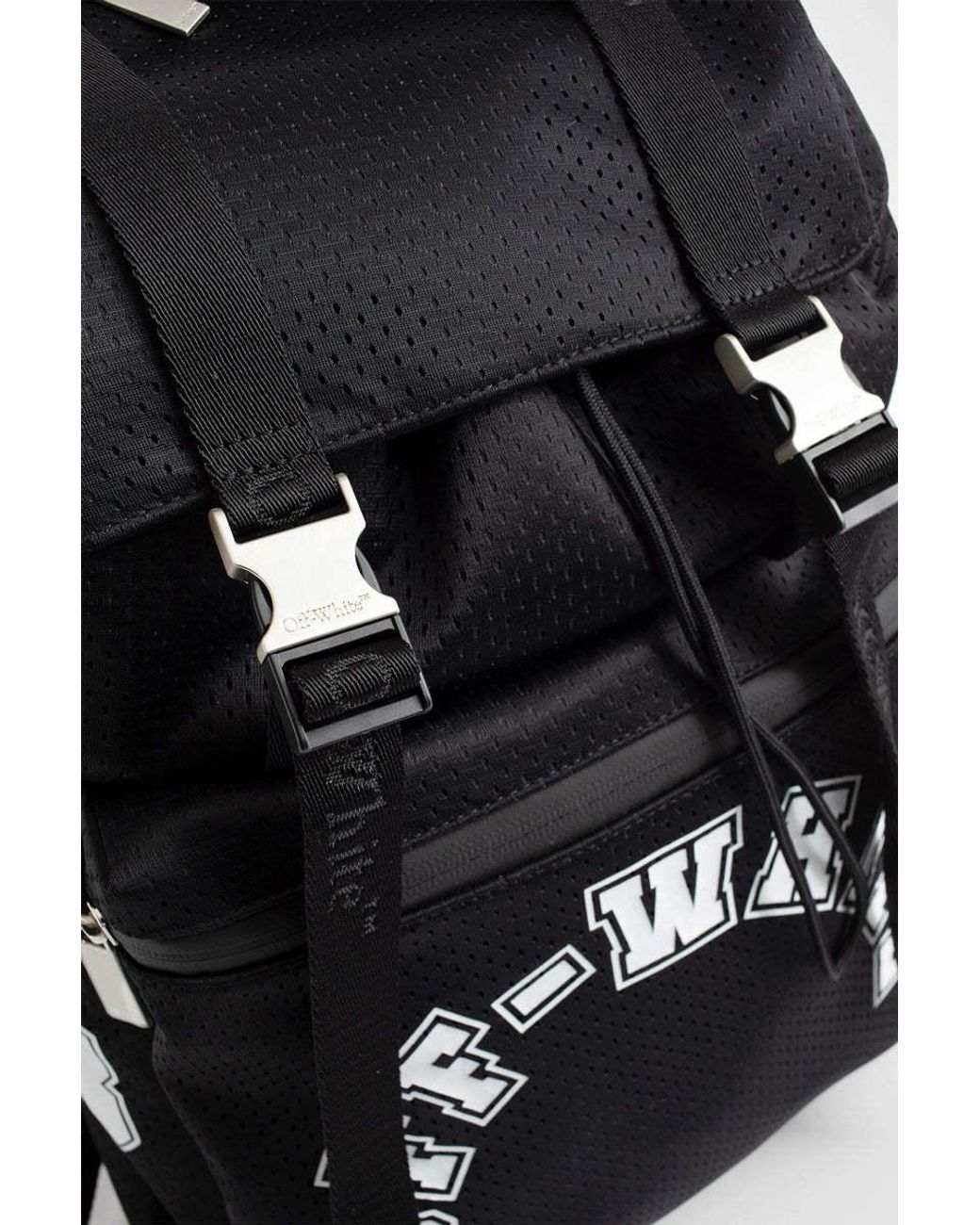 Off-White c/o Virgil Abloh Black Outdoor Hike Logo Printed Backpack for men