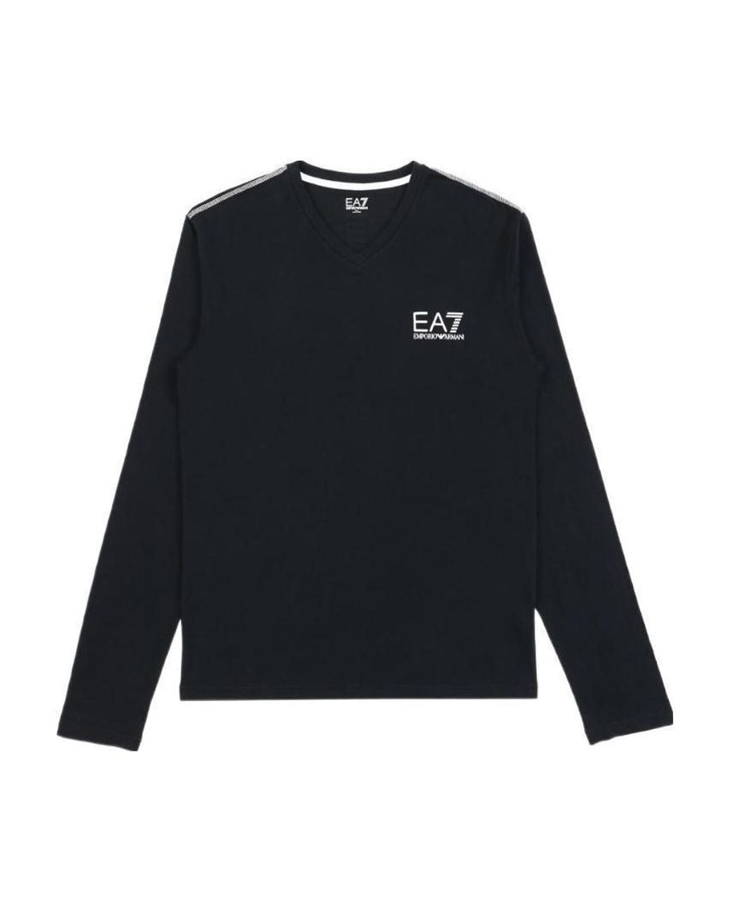 EA7 Blue Round-Necked Logo T-Shirt for men