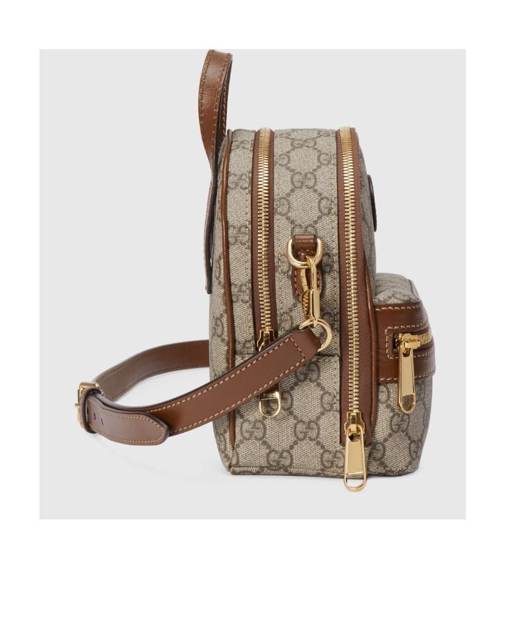 Gucci Brown Interlocking G Canvas Backpack