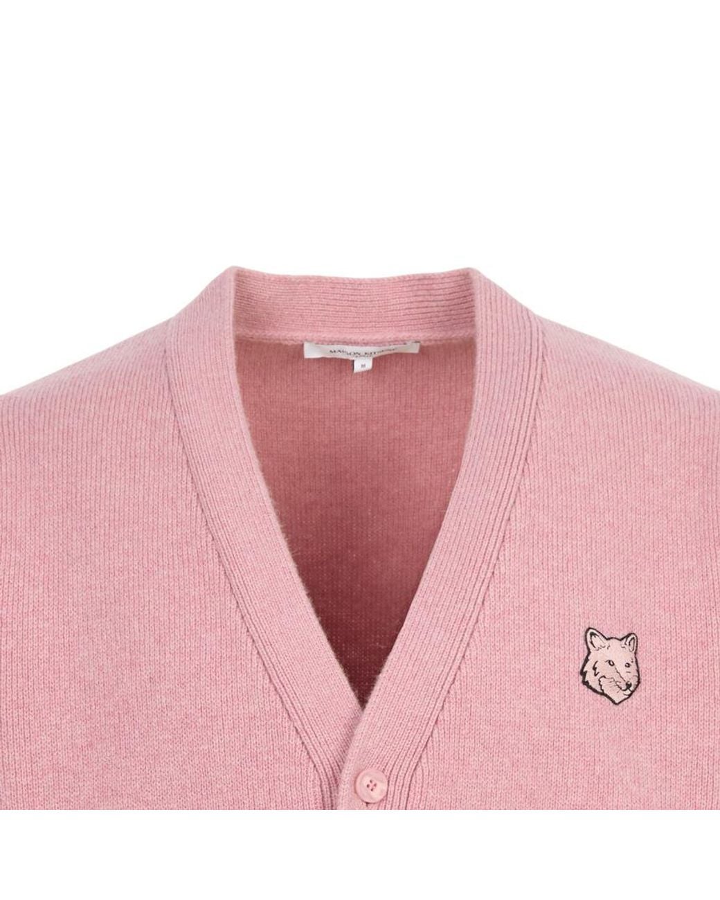 Maison Kitsuné Pink Button-Up Cardigan for men