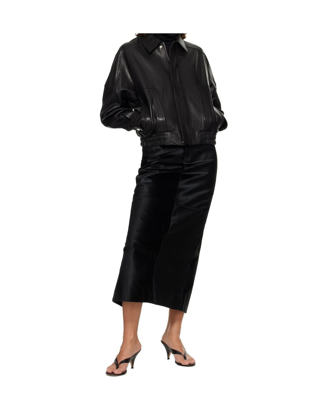 Nour Hammour Black Midi Skirt