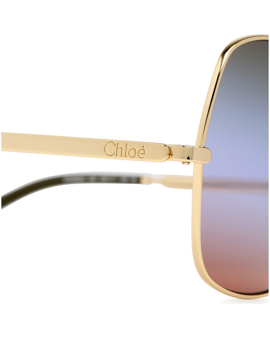 Chloé Blue Metal Square Sunglasses