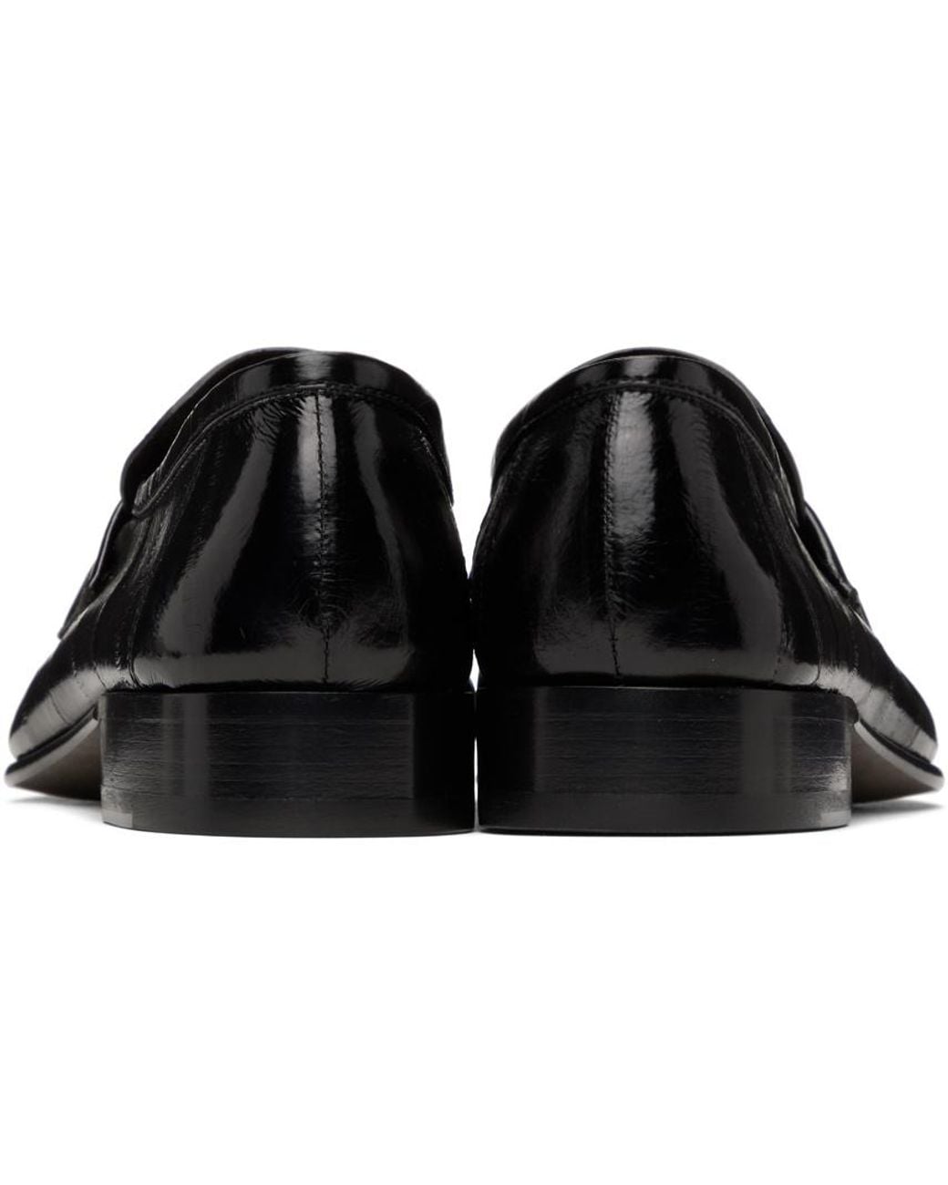 The Row Black Logo Loafers
