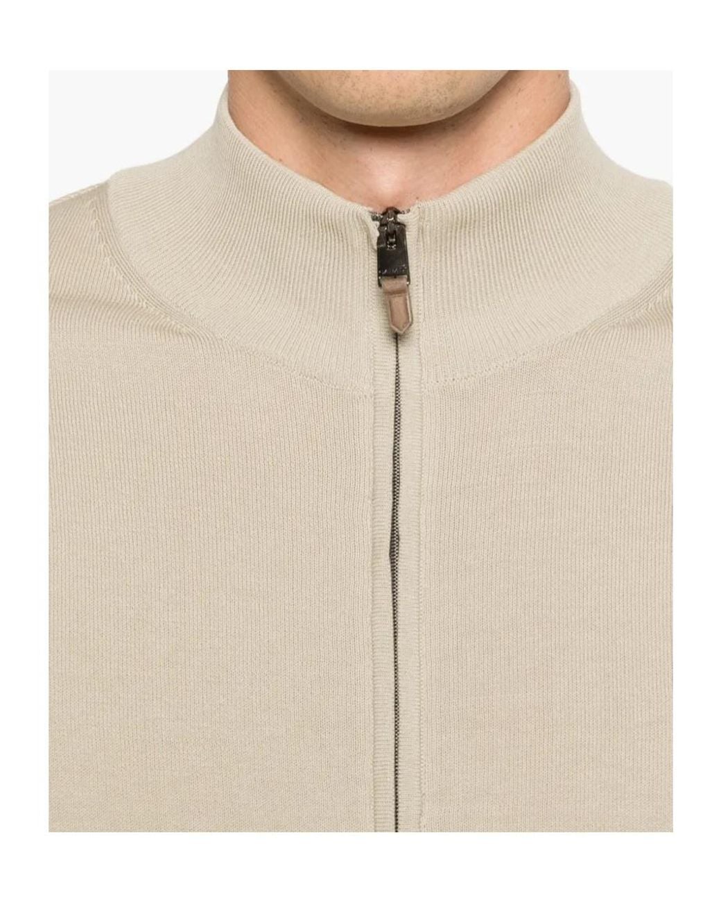 Canali Natural Zip-Up Cardigan for men