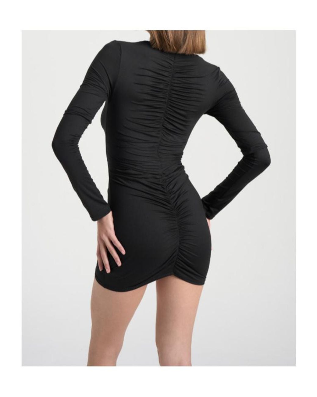 LaRevêche Black Lillibet Ruched Mini Dress