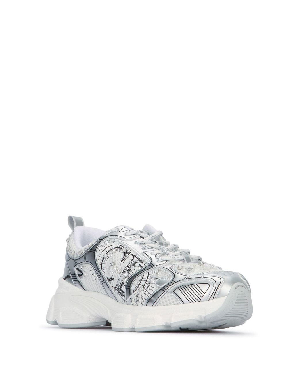 Dior White Lace Up Sneakers