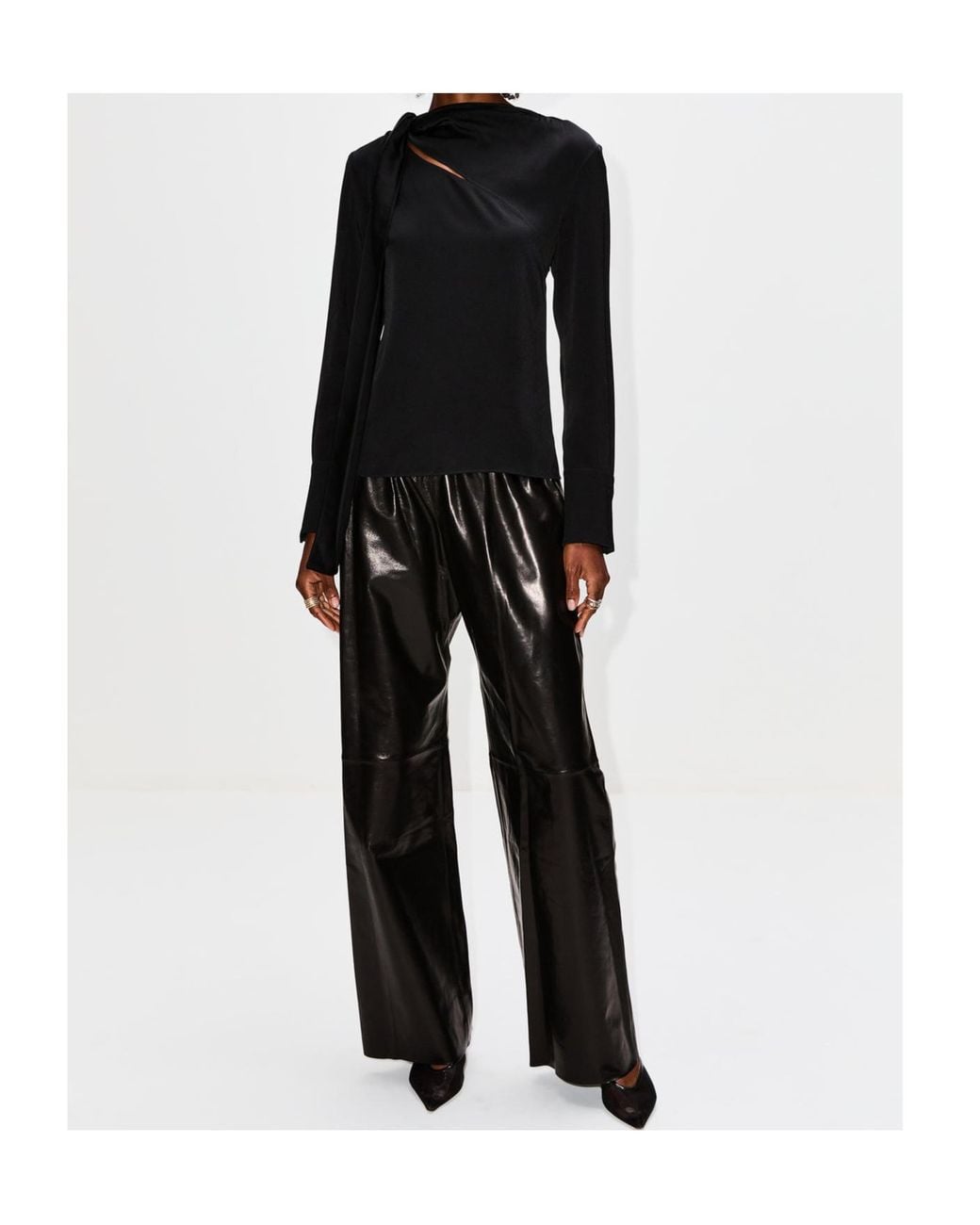 Givenchy Black Bow Draped Top