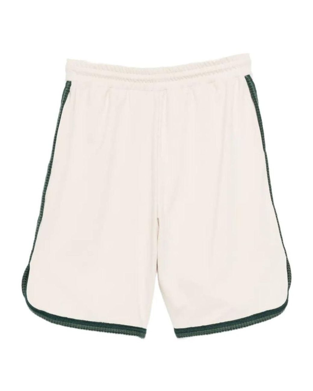 Emporio Armani Natural Embroidered Trim Shorts for men