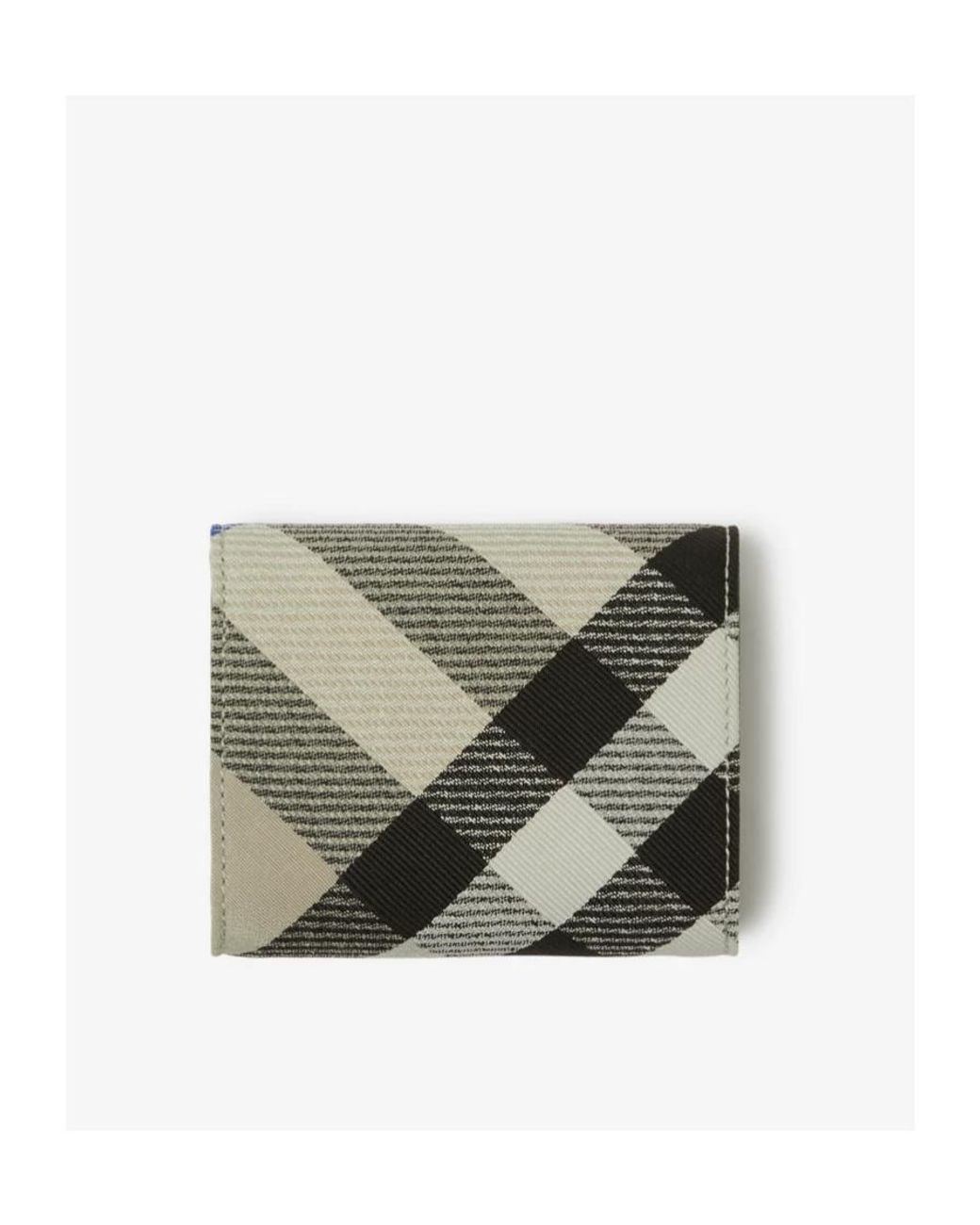 Burberry Blue Checked Trifold Wallet