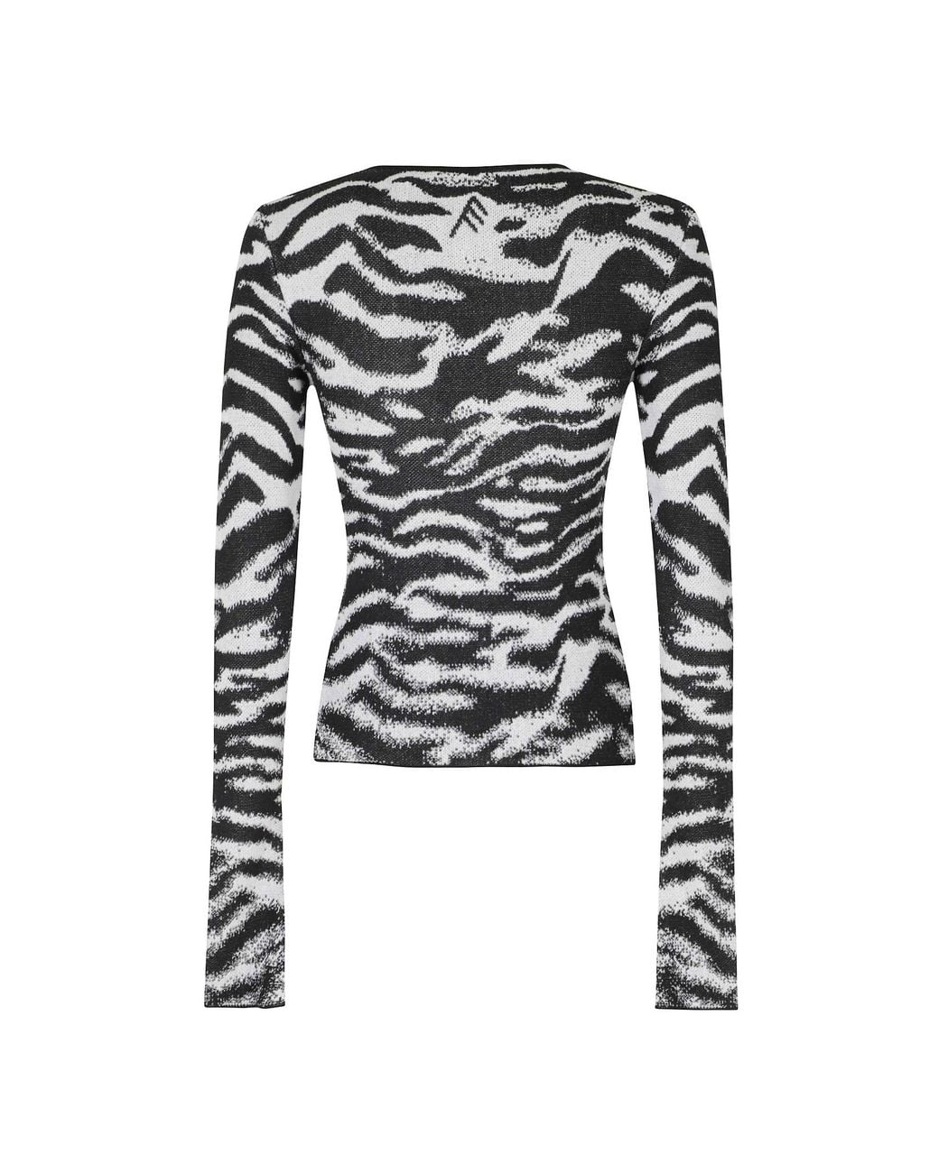 The Attico Black The Animal Pattern Fitted Cardigan