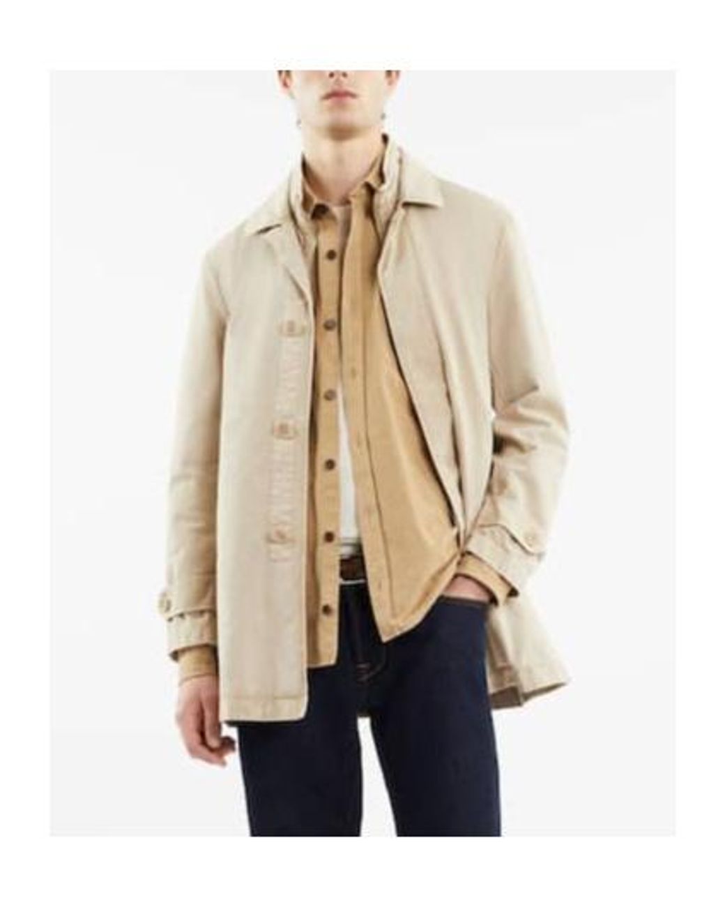 Fay Natural Morning Layered Cotton Coat for men