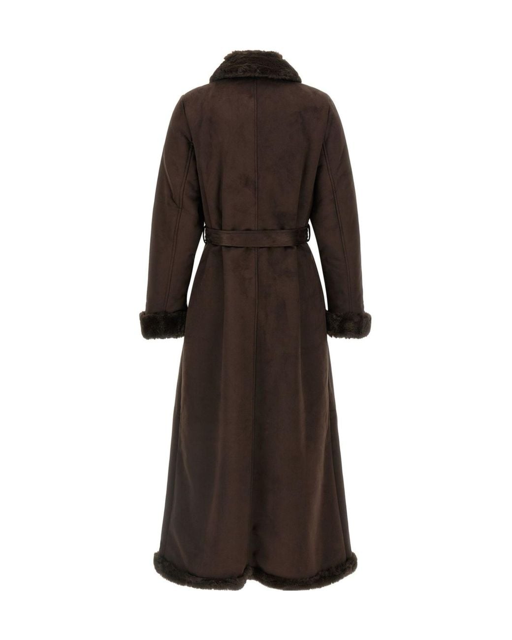 Ralph Lauren Brown Lauren Shea Belted Long Coat