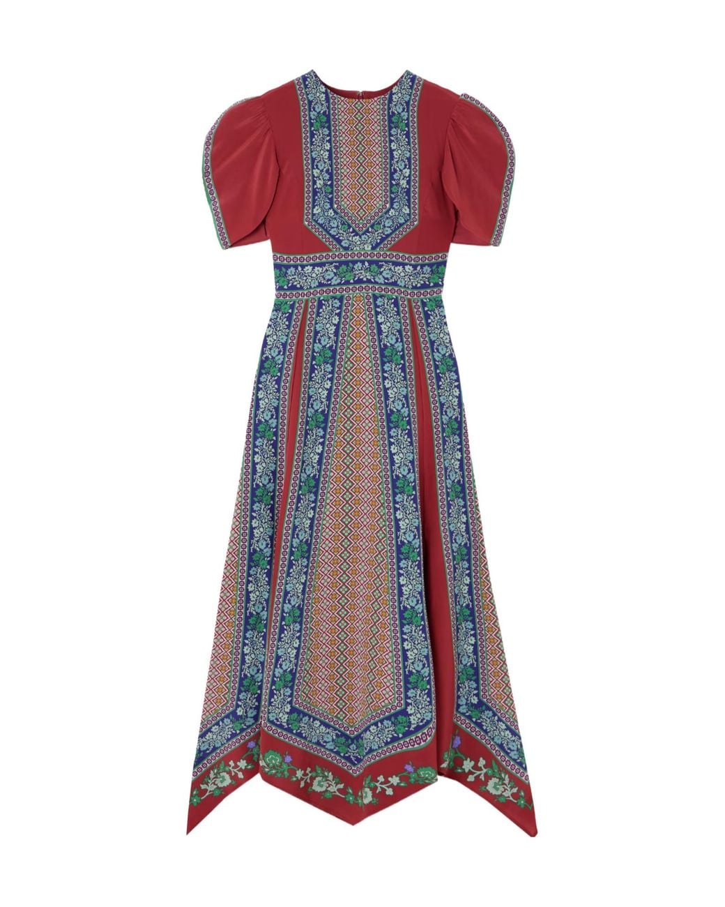 LaDoubleJ Blue Cherie Printed Silk Midi Dress