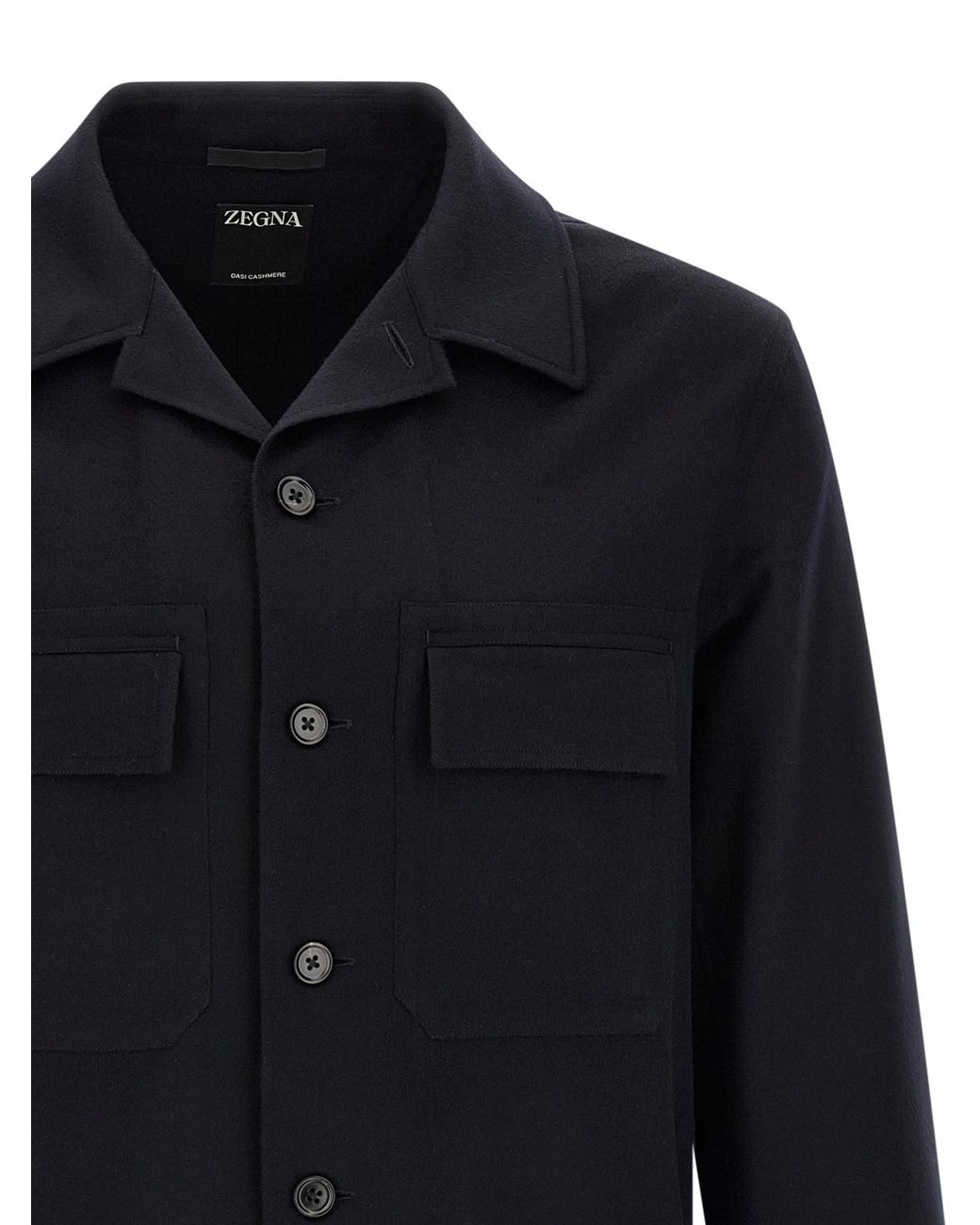 Zegna Blue Oasi Buttoned Straight Hem Shirt for men