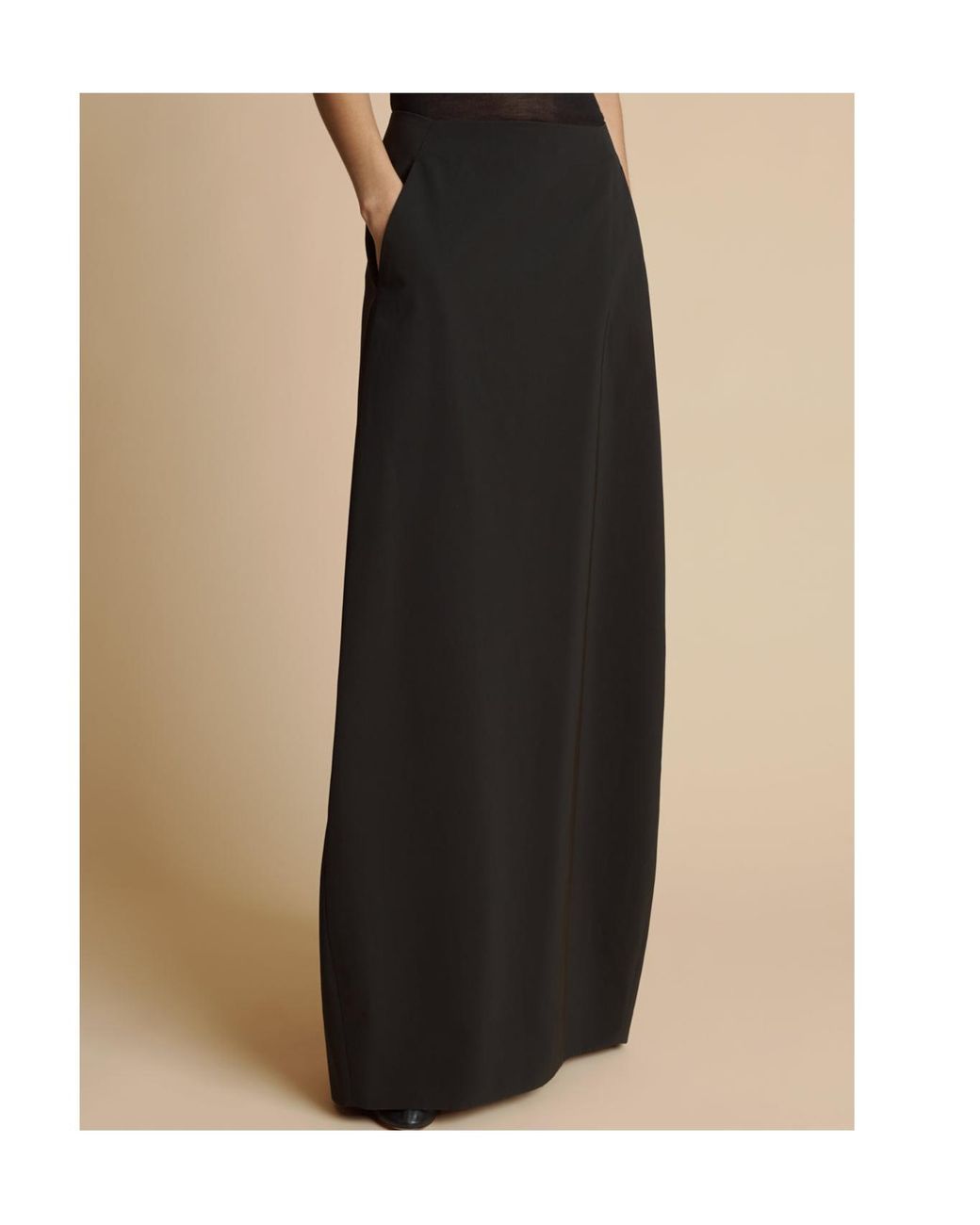 Khaite Black Lauson Midi Skirt