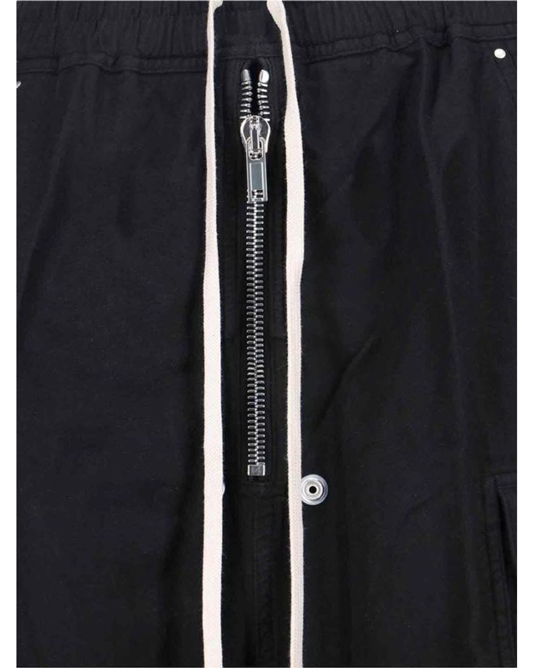 Rick Owens Black Pocket Detailed Drawstring Pants