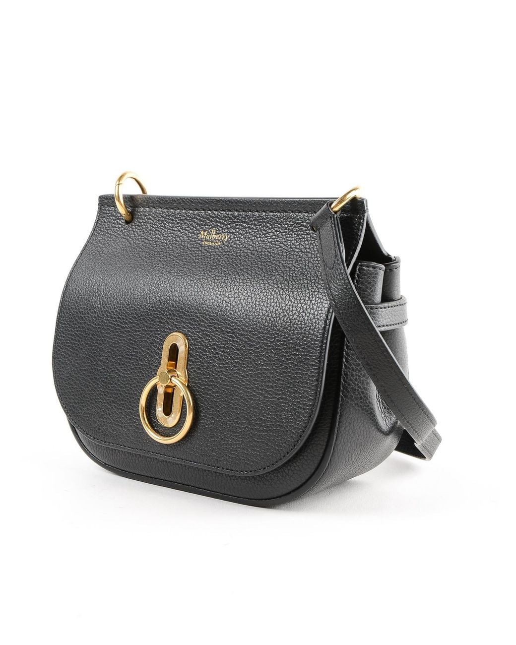 Mulberry Black Amberley Logo Detailed Small Shoulder Bag