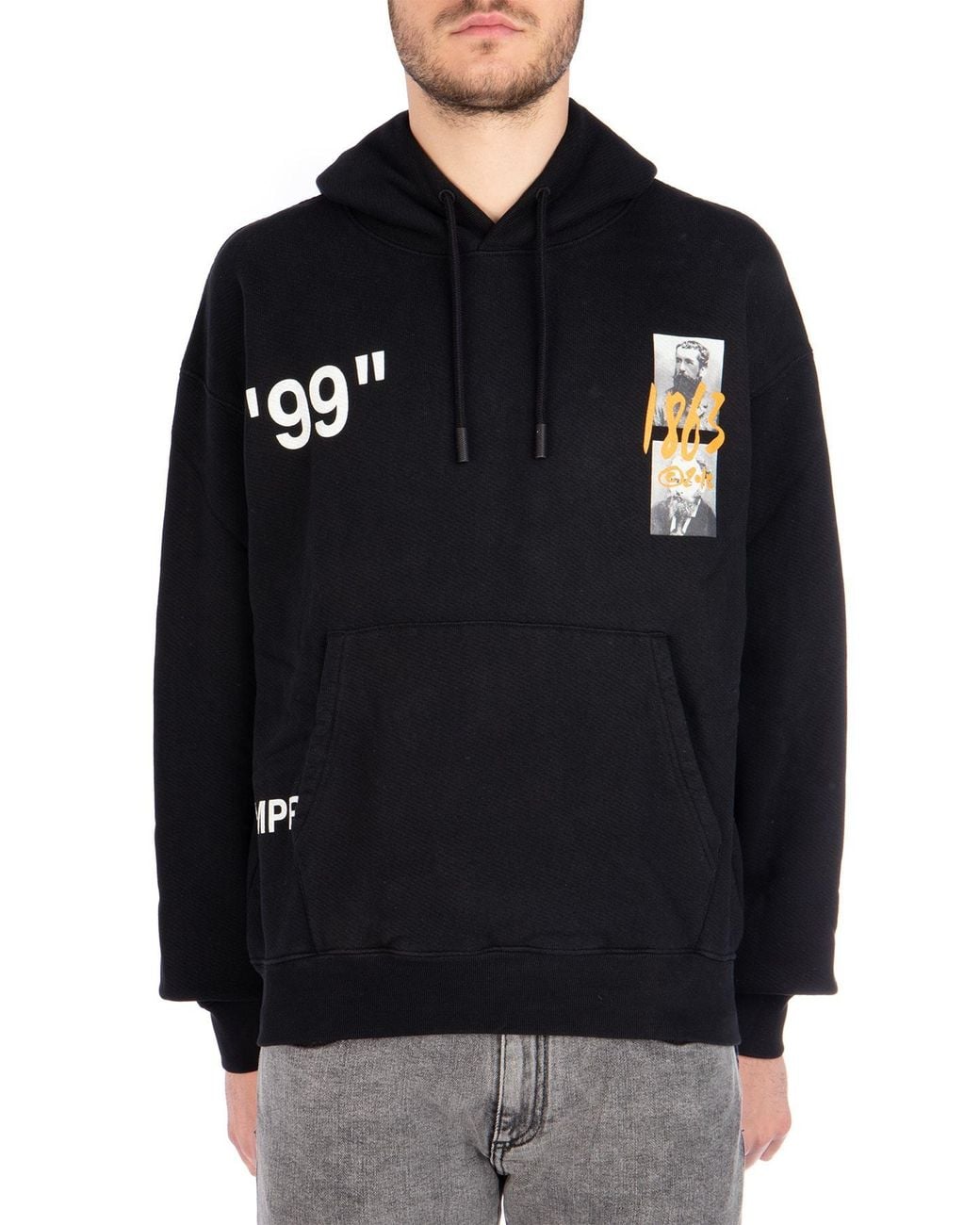 Off-White c/o Virgil Abloh Black Hooded Sweater for men