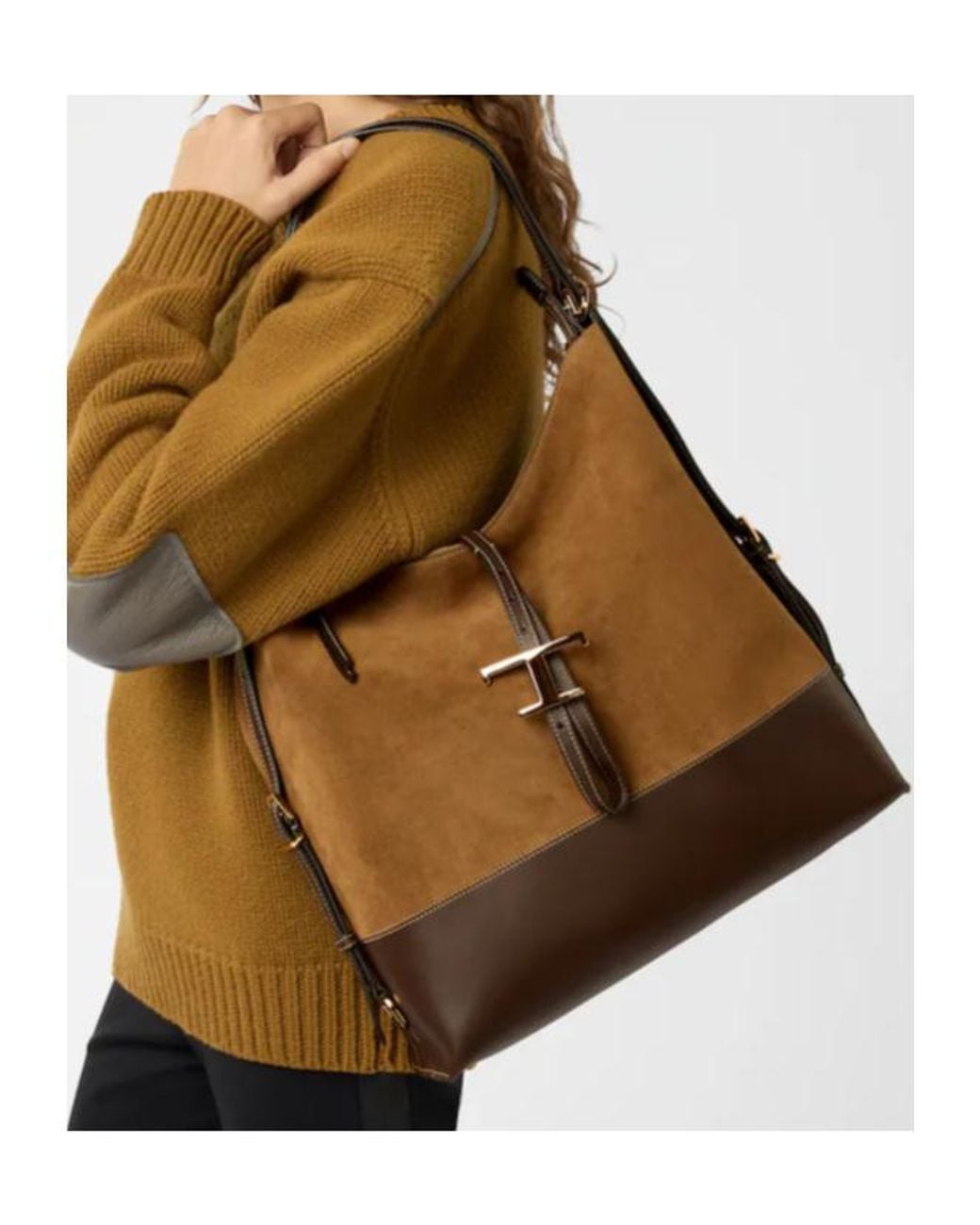 Tod's Brown T Timeless Shoulder Bag