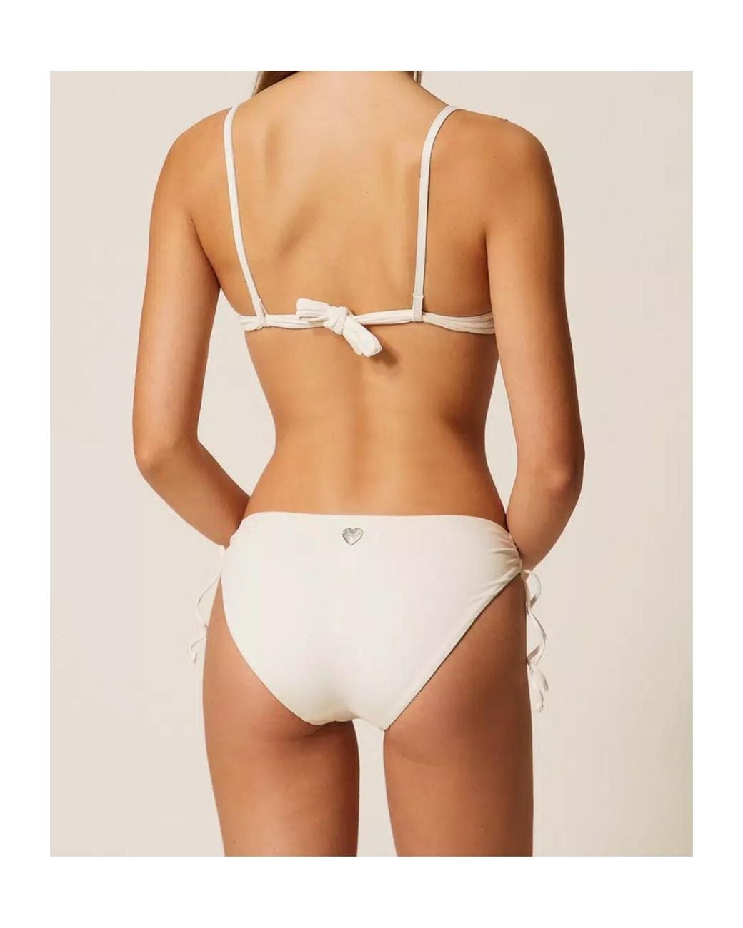 Twinset White Drawstring Bikini Bottom