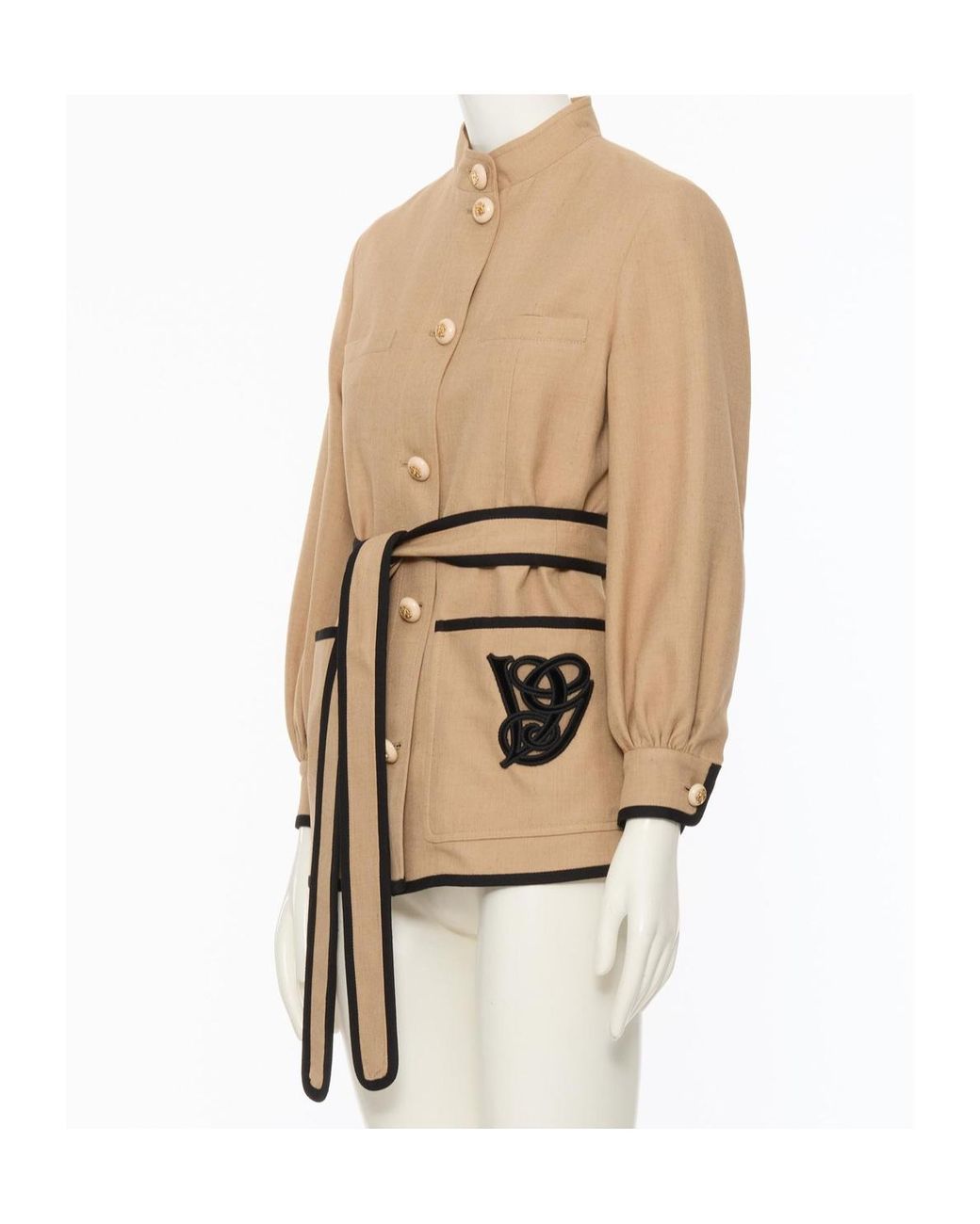 Valentino Natural Belted Button-Up Jacket