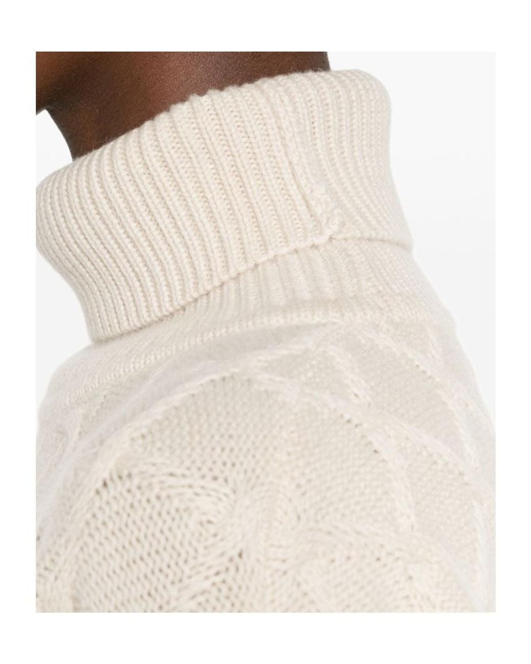 Max Mara Natural Oversized Diamond Wool And Cashmere Sweater