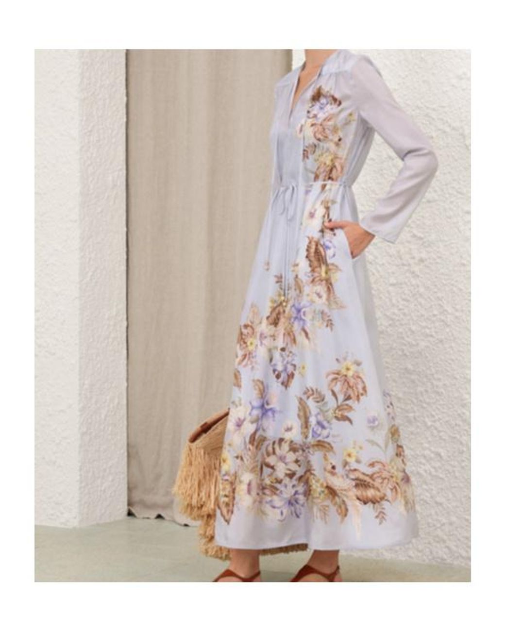 Zimmermann White Coco Neck-Tie Maxi Dress