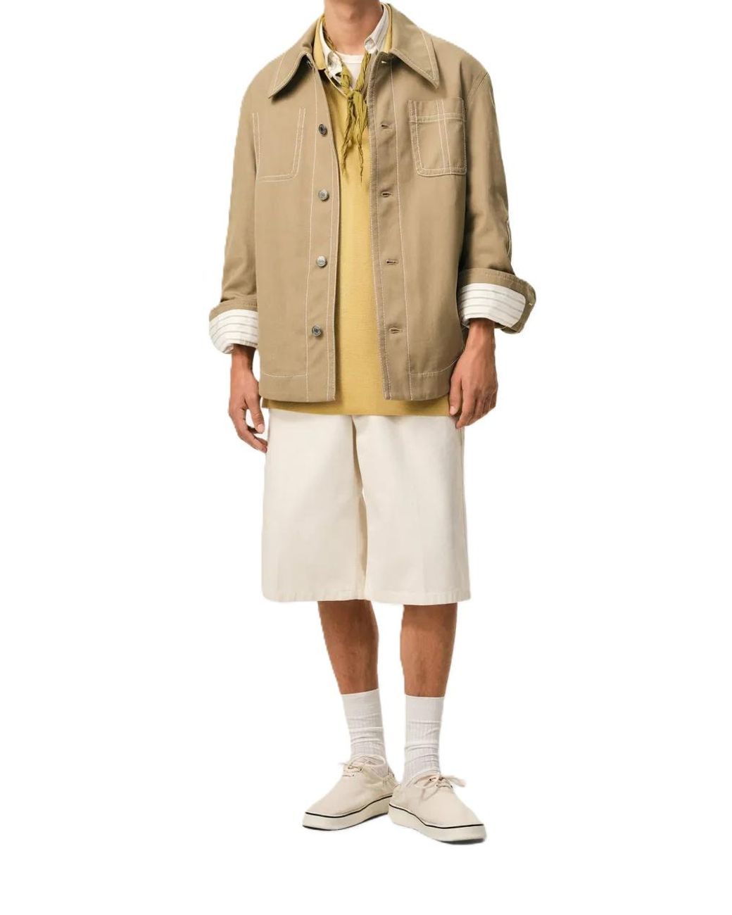 AMI Natural Buttoned Worker Jacket for men
