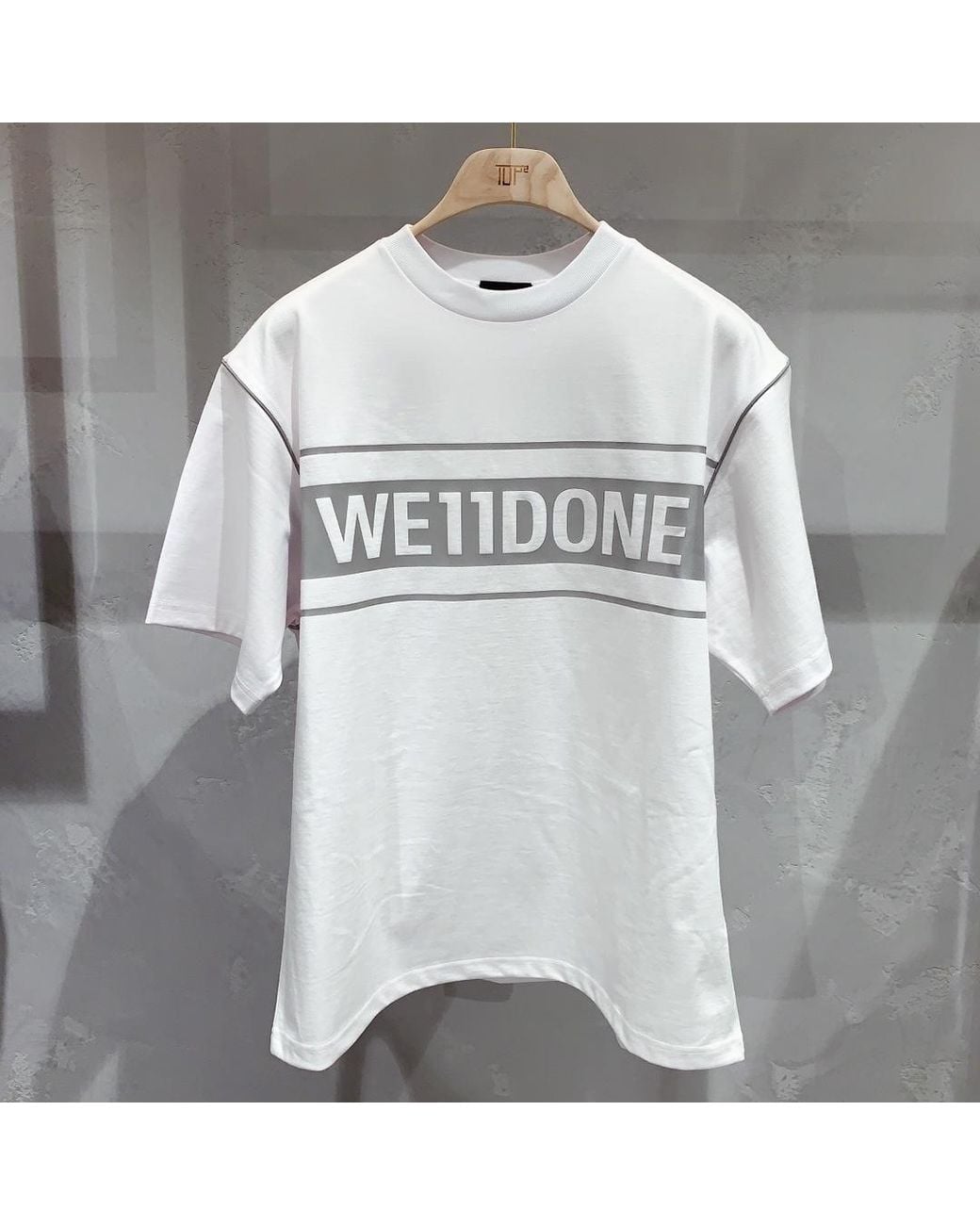 we11done White Logo Printed T-Shirt for men