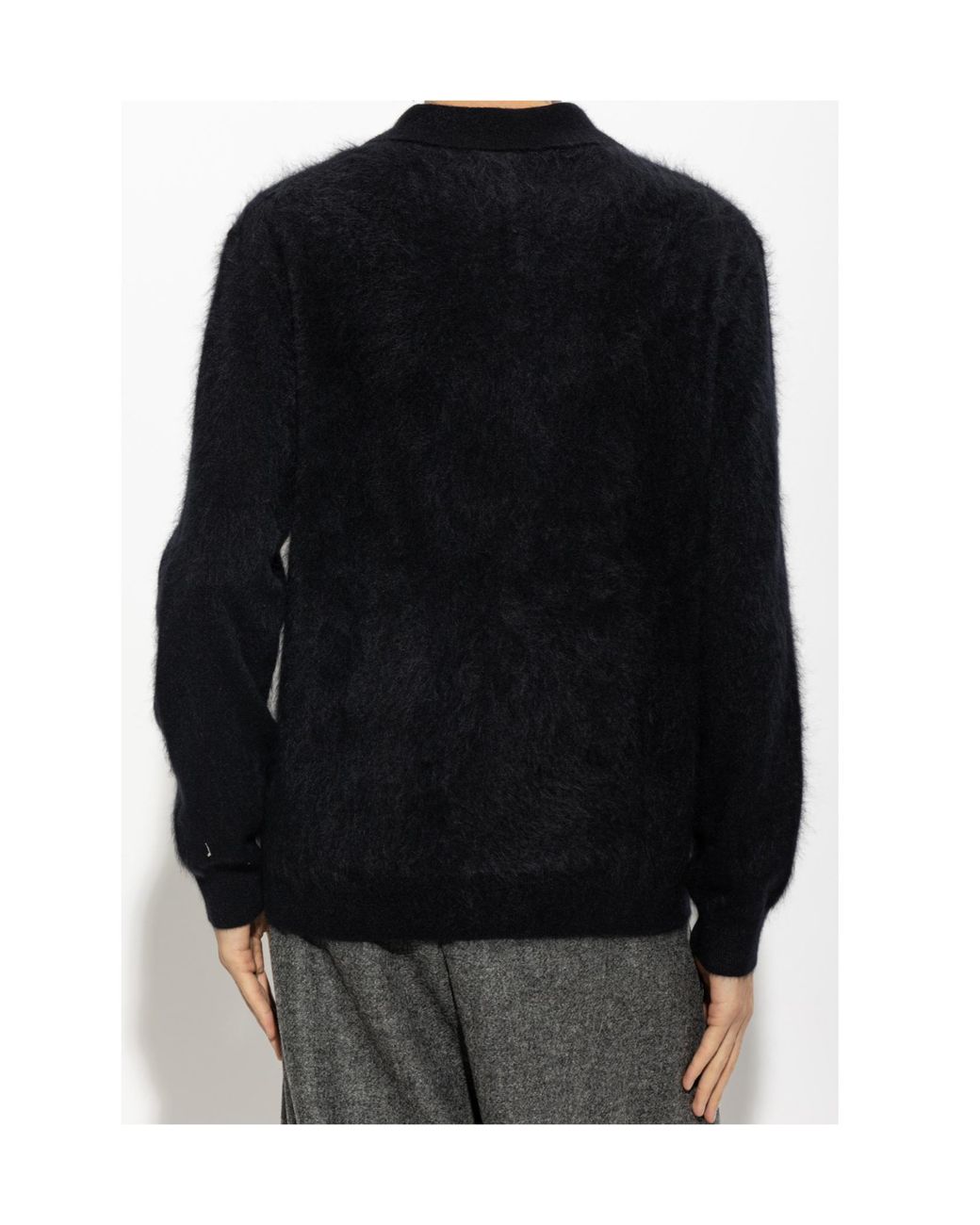 Lisa Yang Blue Omar Brushed Knit Polo Top for men