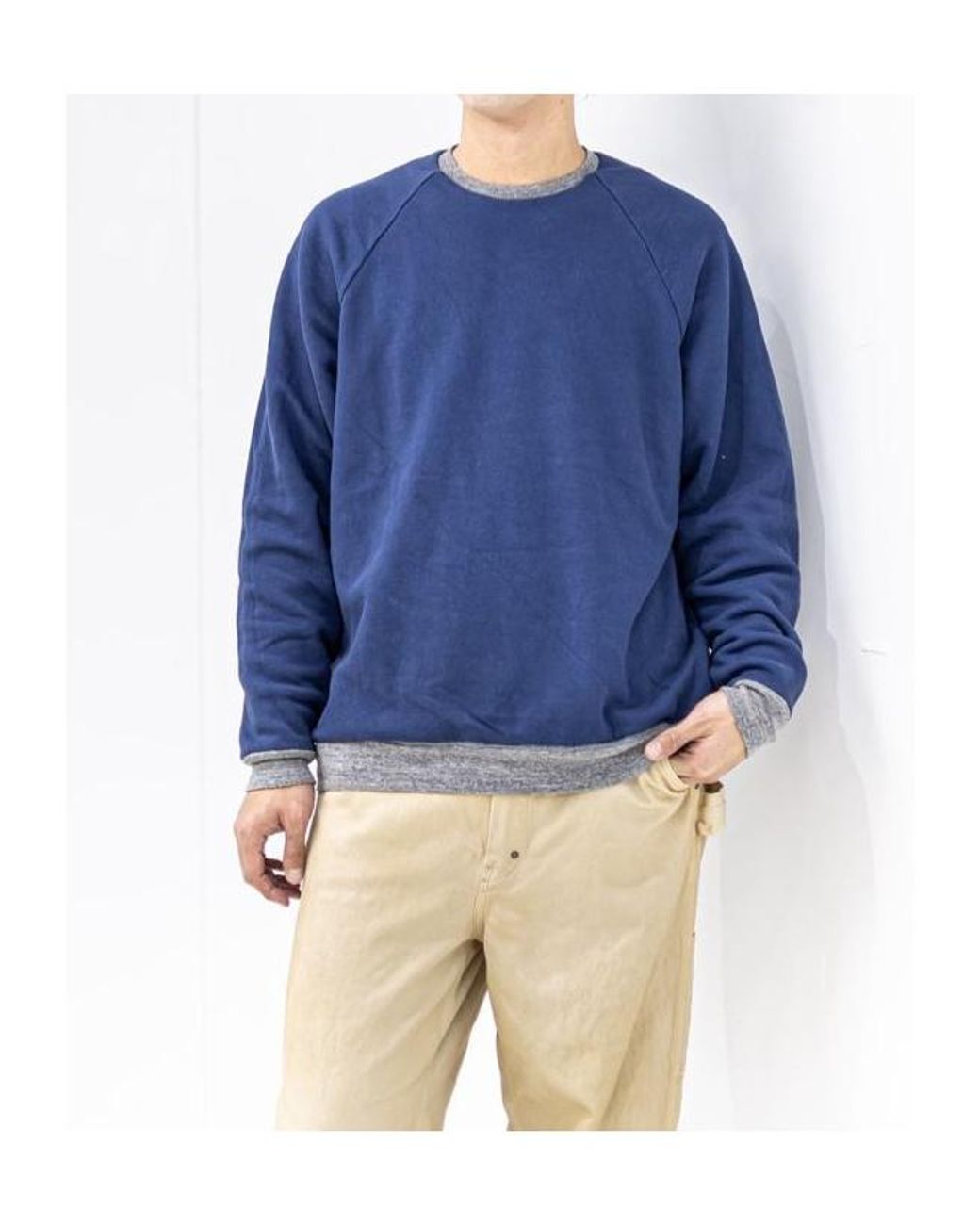 A.PRESSE Gray Retro Lightweight Reversible Sweatshirt for men