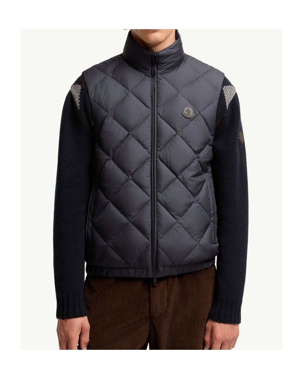 Moncler Gray Chobe Diamond Quilted Down Vest for men