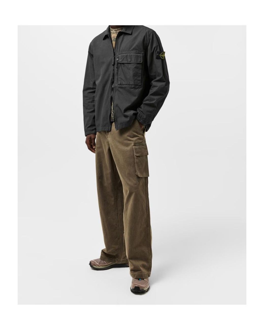 Stone Island Black Functional Pockets Overshirt for men