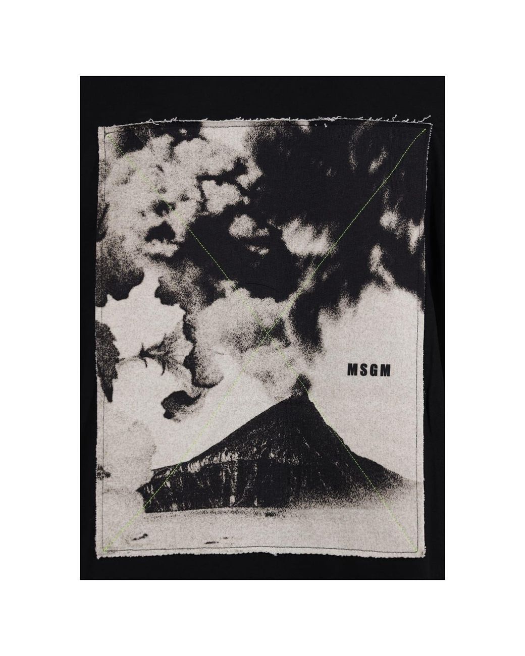 MSGM Black Pattern Print T-Shirt for men