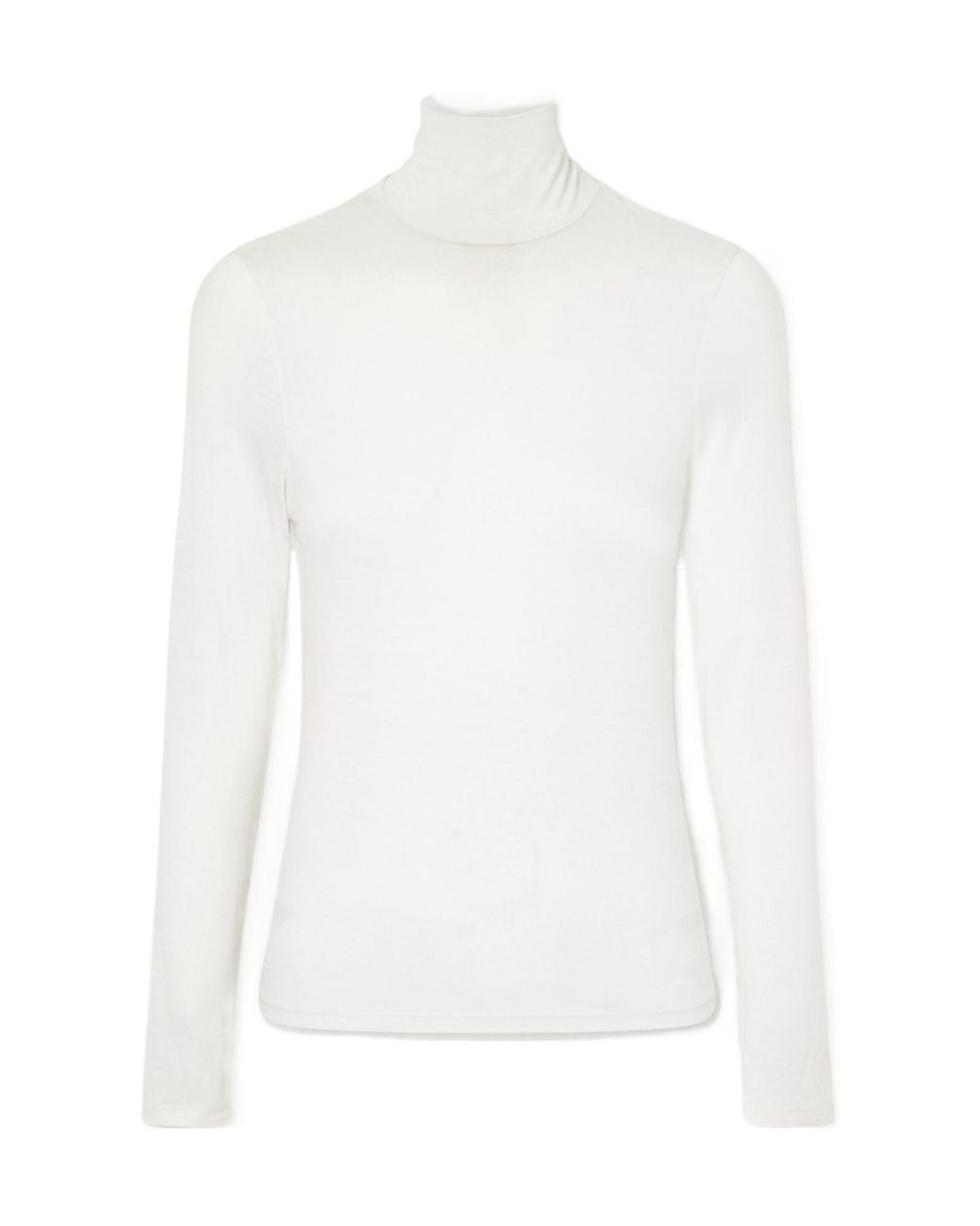 Nili Lotan White Stretch-Jersey Turtleneck Top