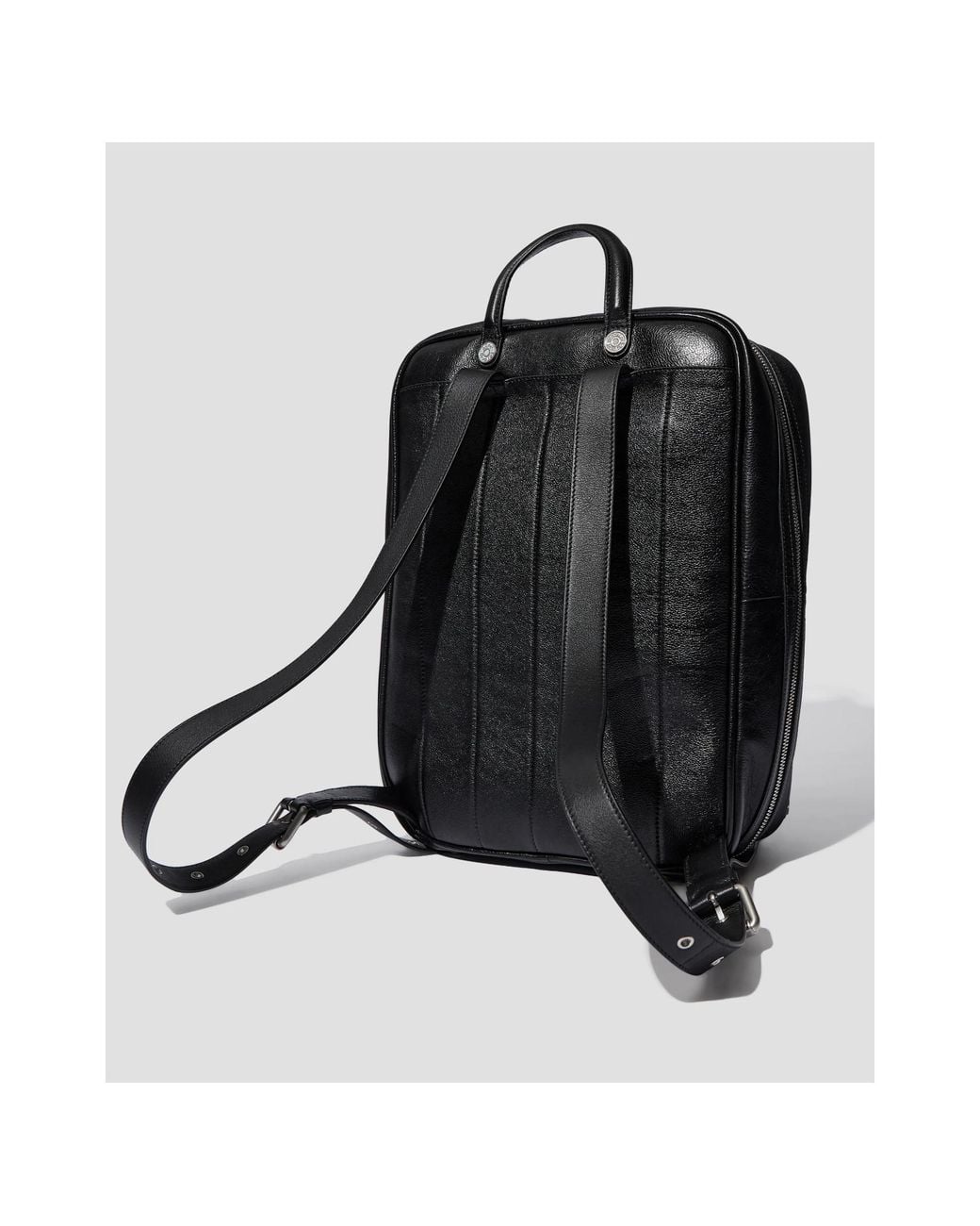 Acne Black Leather Top-Handle Backpack for men